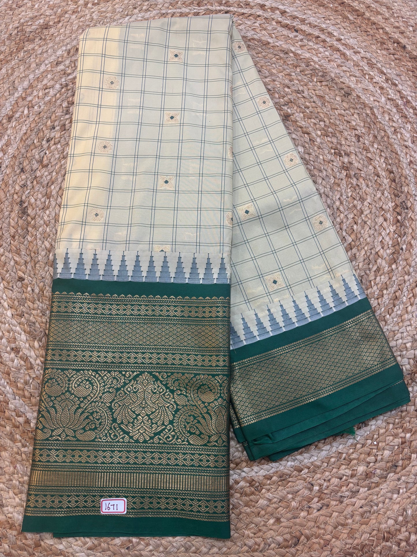 Semi Gadwal Checks Saree