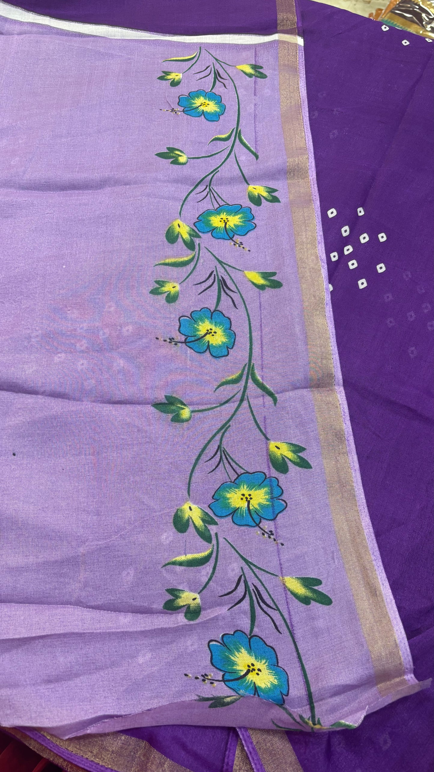 Fancy Mangalgiri Bandini print Saree