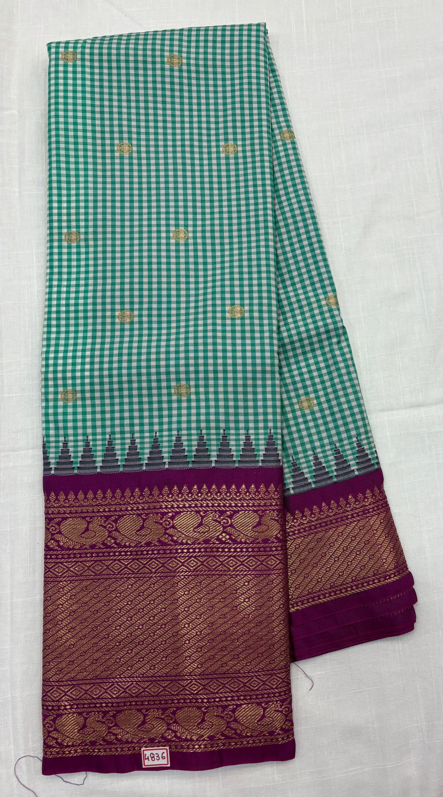 Semi Gadwal Checks Sarees