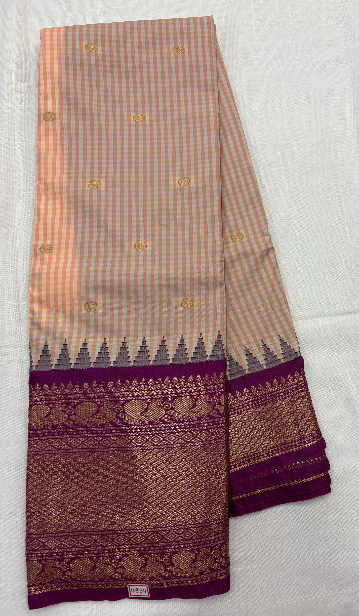 Semi Gadwal Checks Sarees