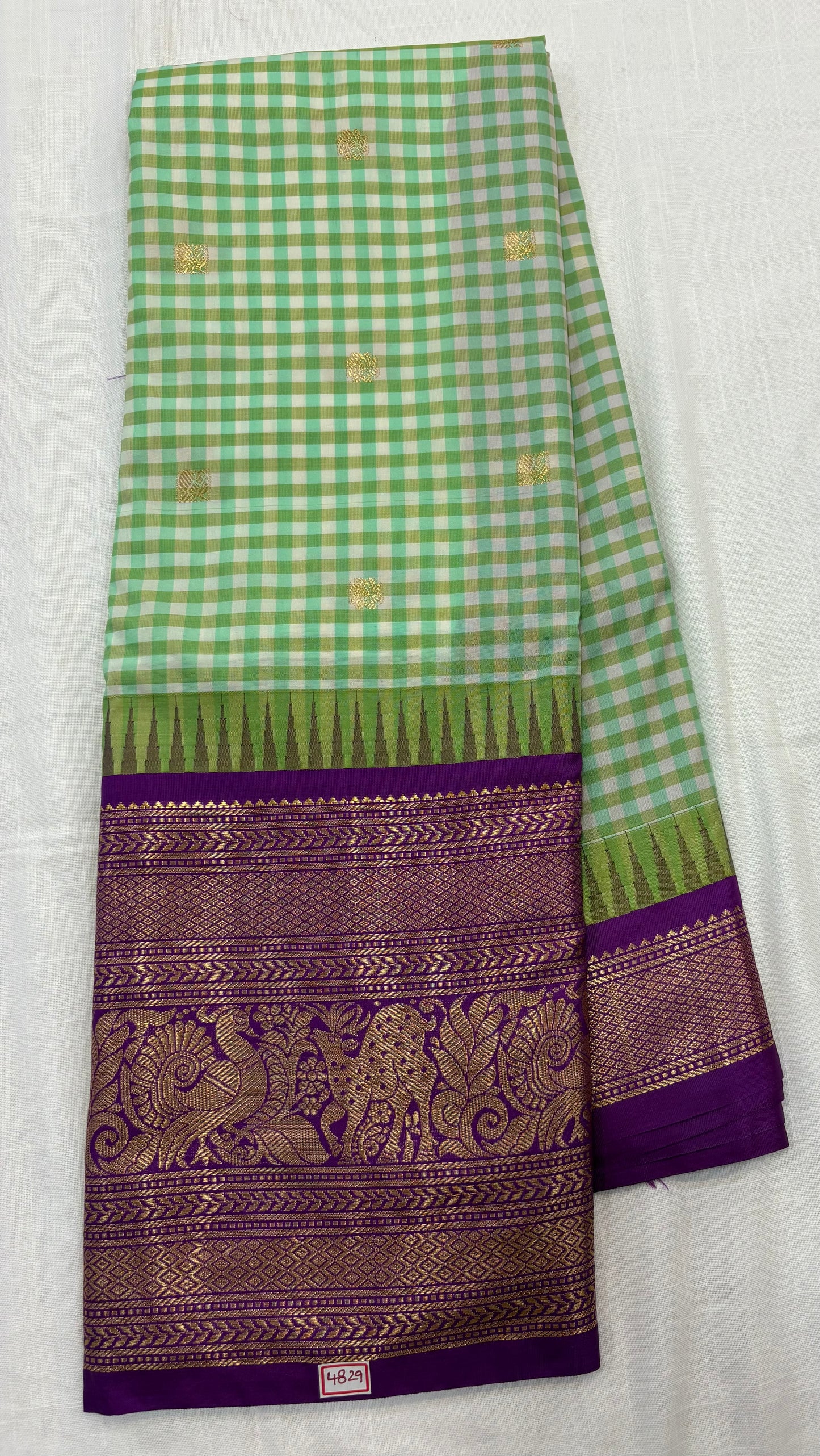 Semi Gadwal Checks Sarees