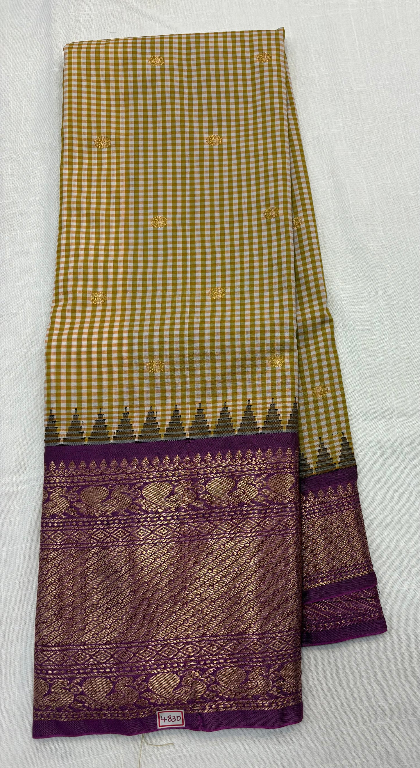 Semi Gadwal Checks Sarees
