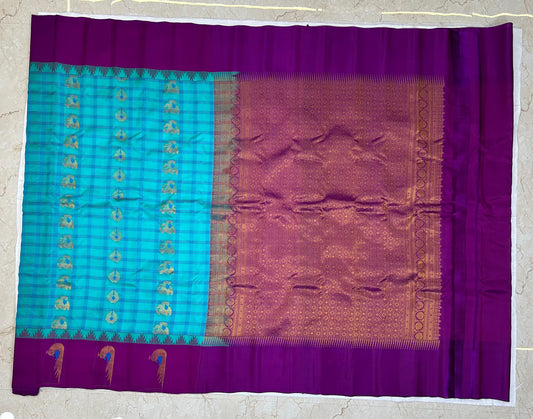 Pure Gadwal Pattu Saree - Muniya Design