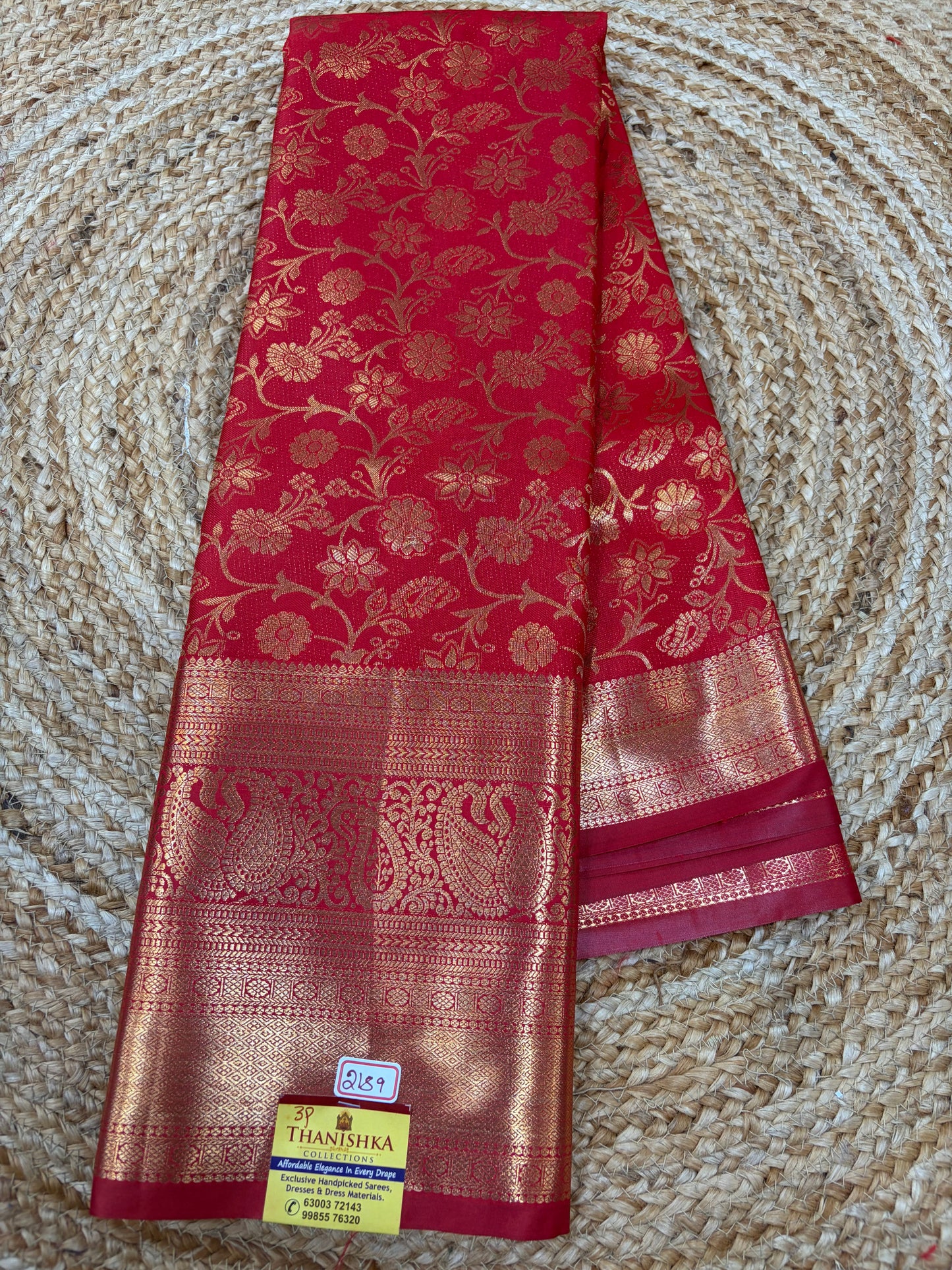 Self Red Semi Kanchi Pattu Sarees