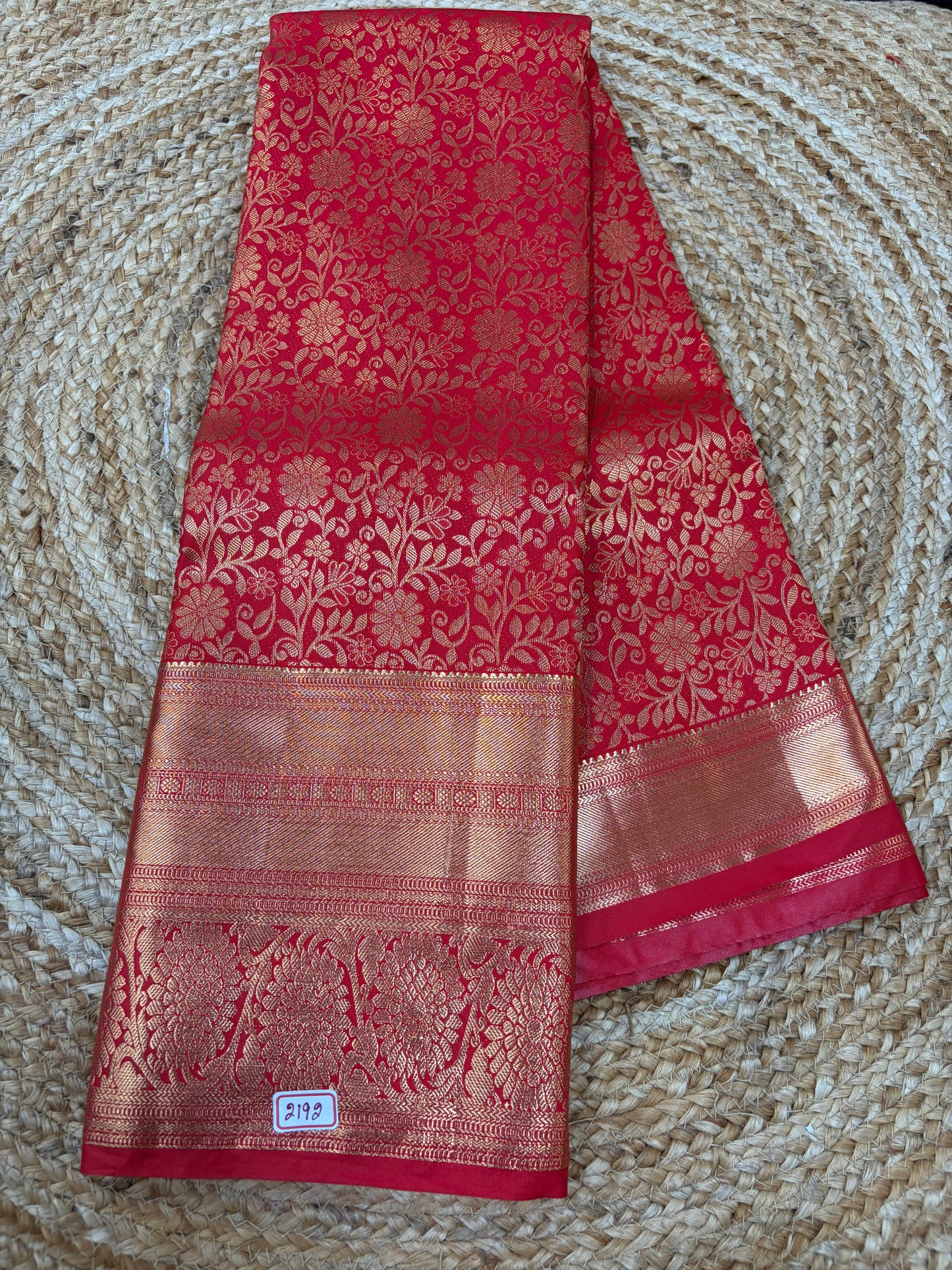Self Red Semi Kanchi Pattu Sarees