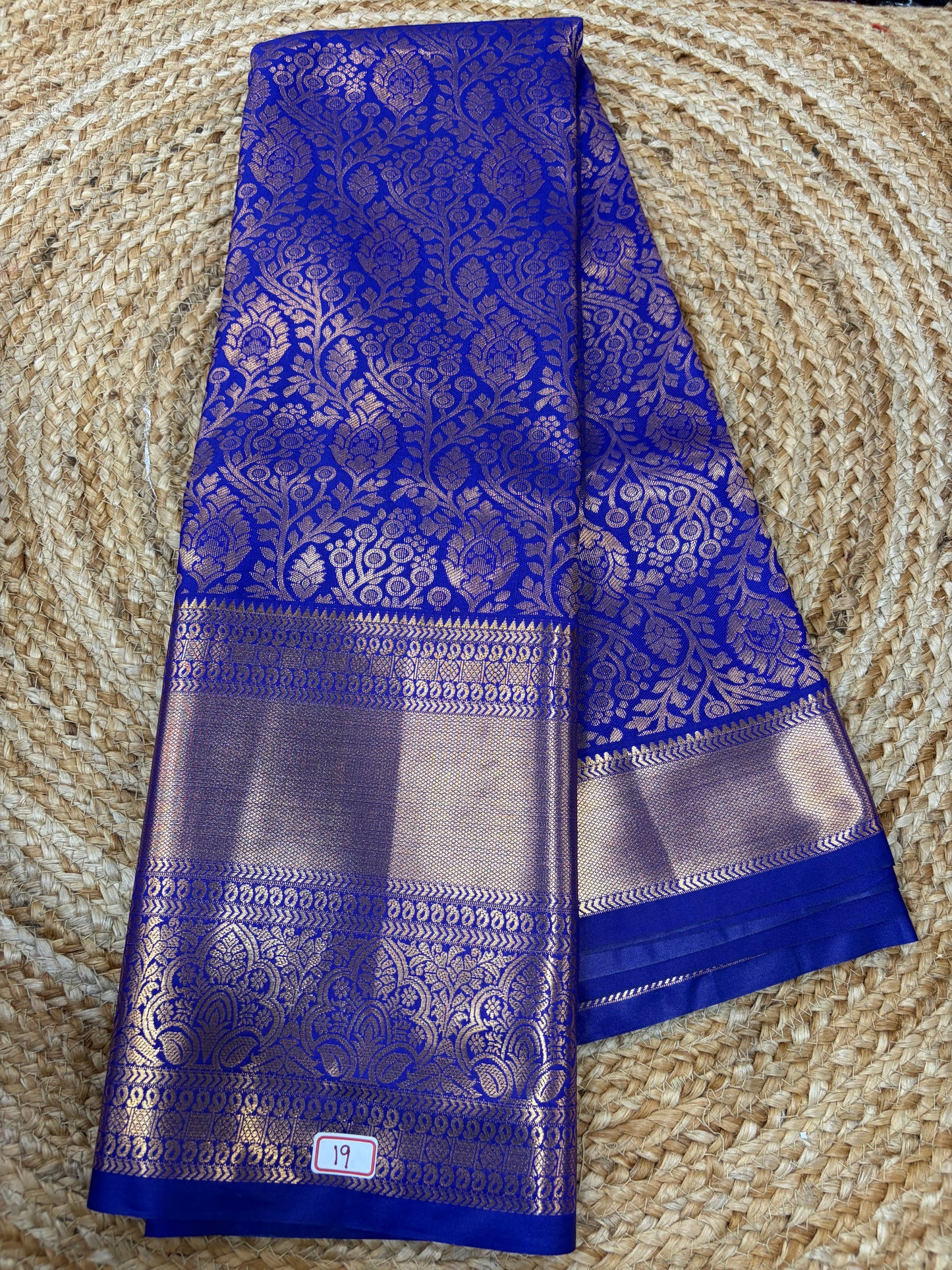 Self Blue Semi Kanchi Pattu Sarees