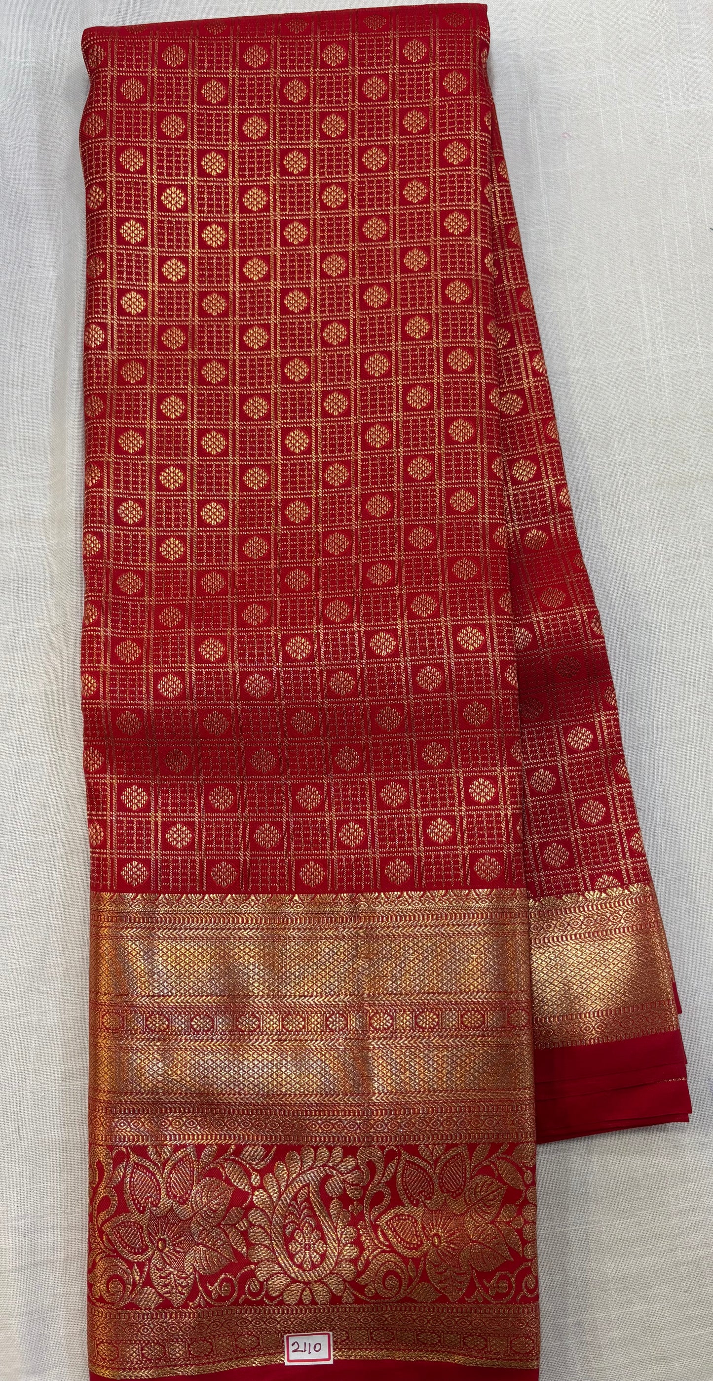 Self Red Semi Kanchi Pattu Sarees