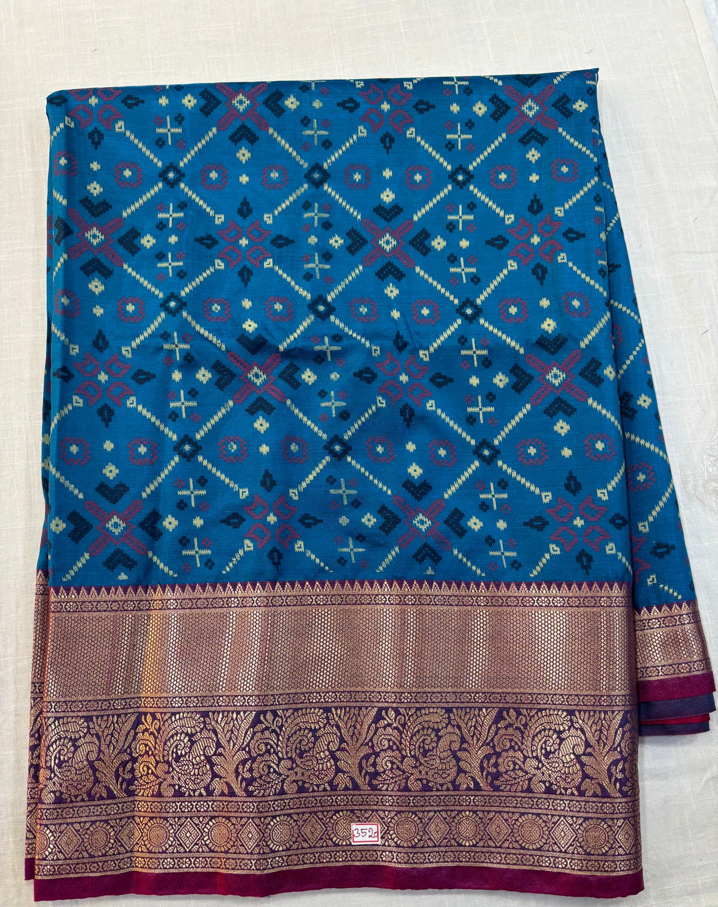 Semi Uppada Ikkat Printed Saree