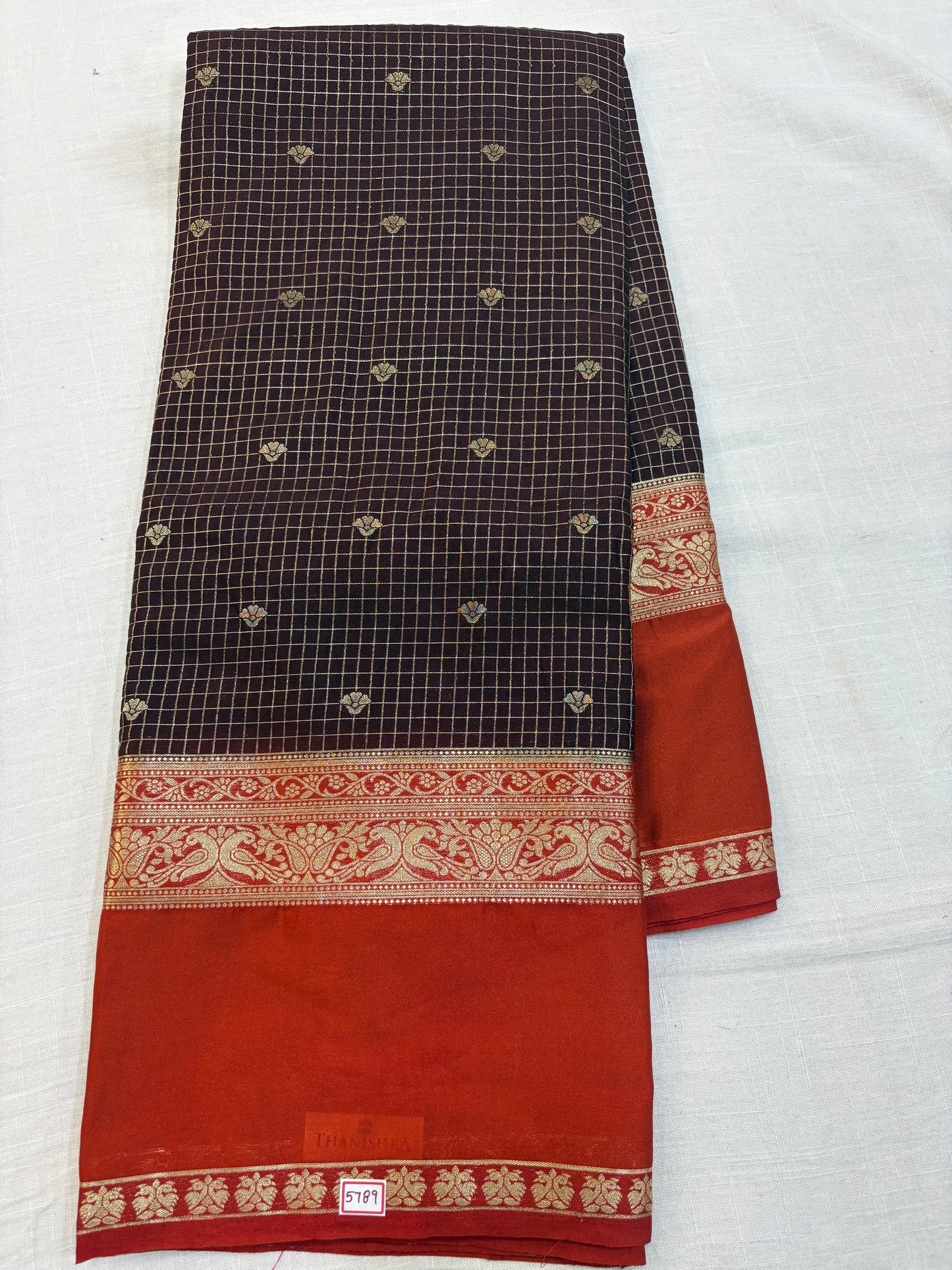 Mysore Crepe Gap Border Saree