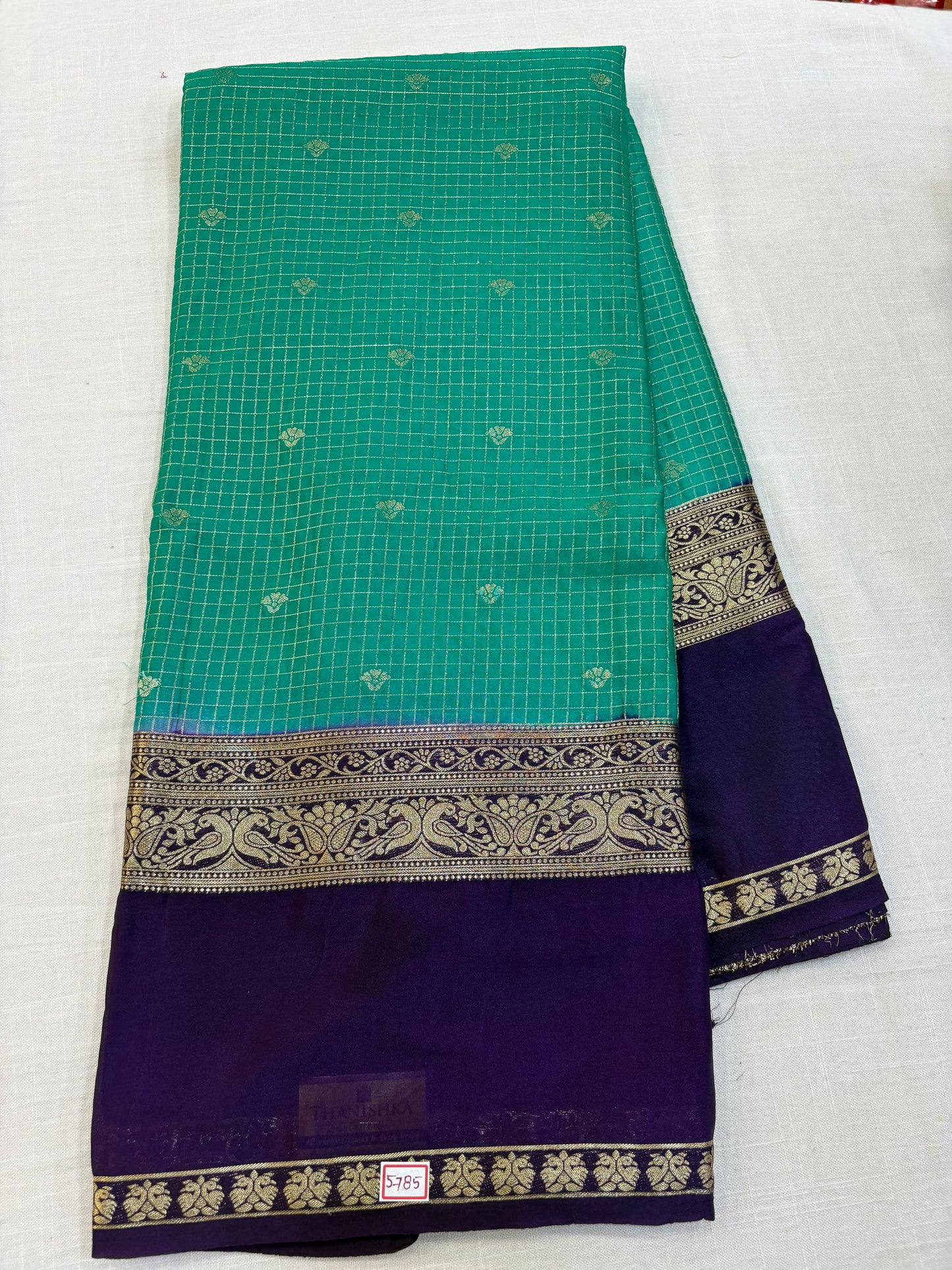 Mysore Crepe Gap Border Saree