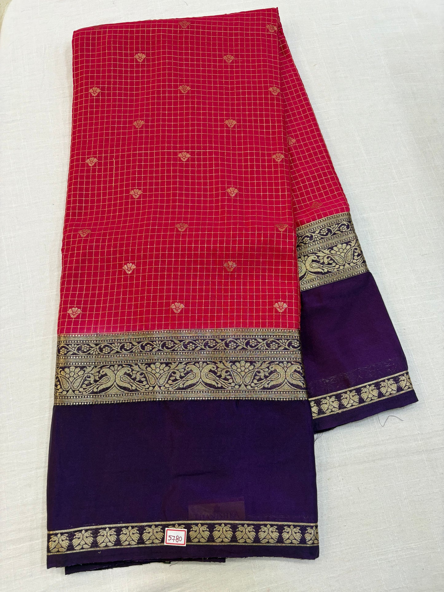 Mysore Crepe Gap Border Saree