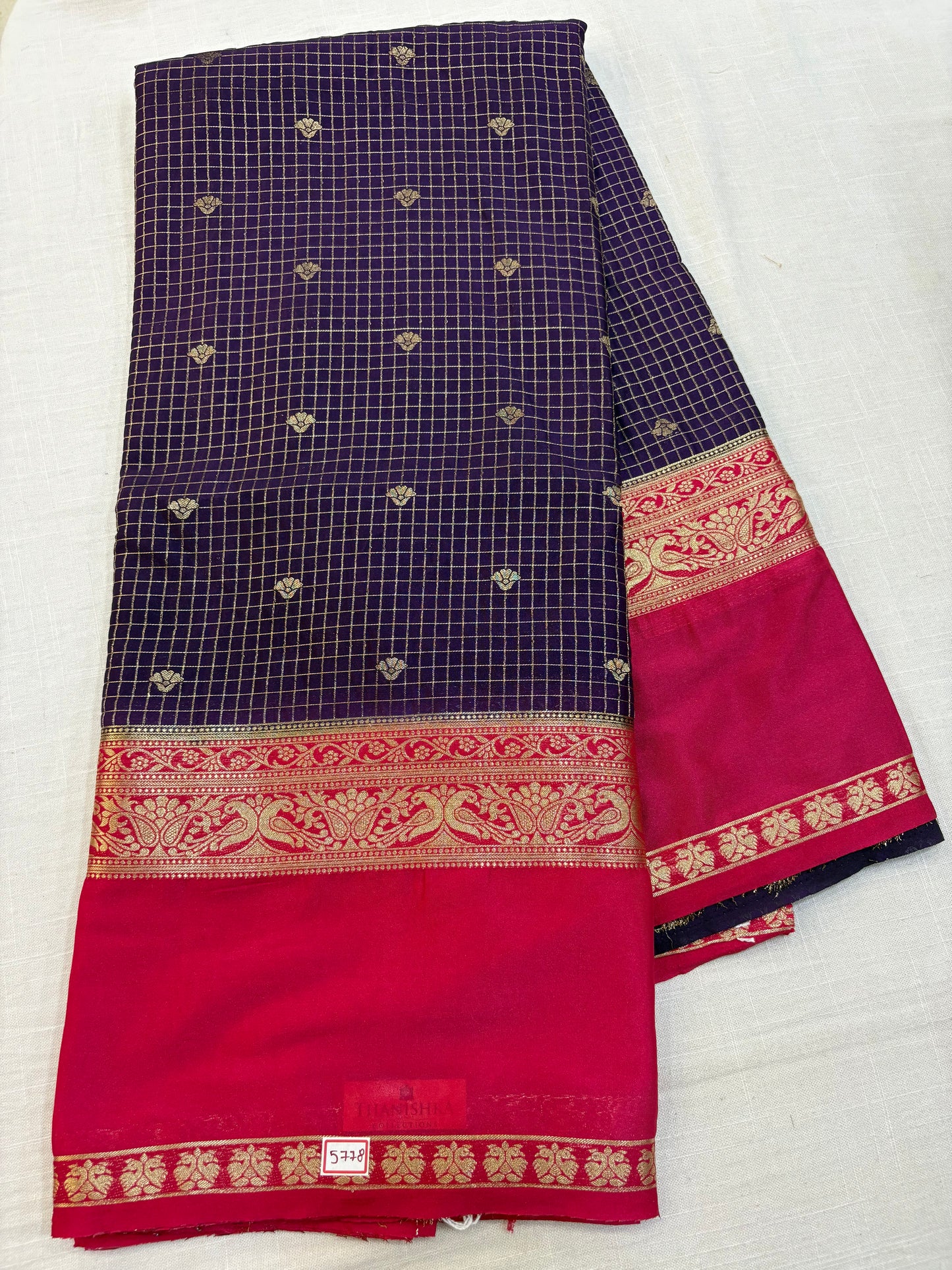 Mysore Crepe Gap Border Saree