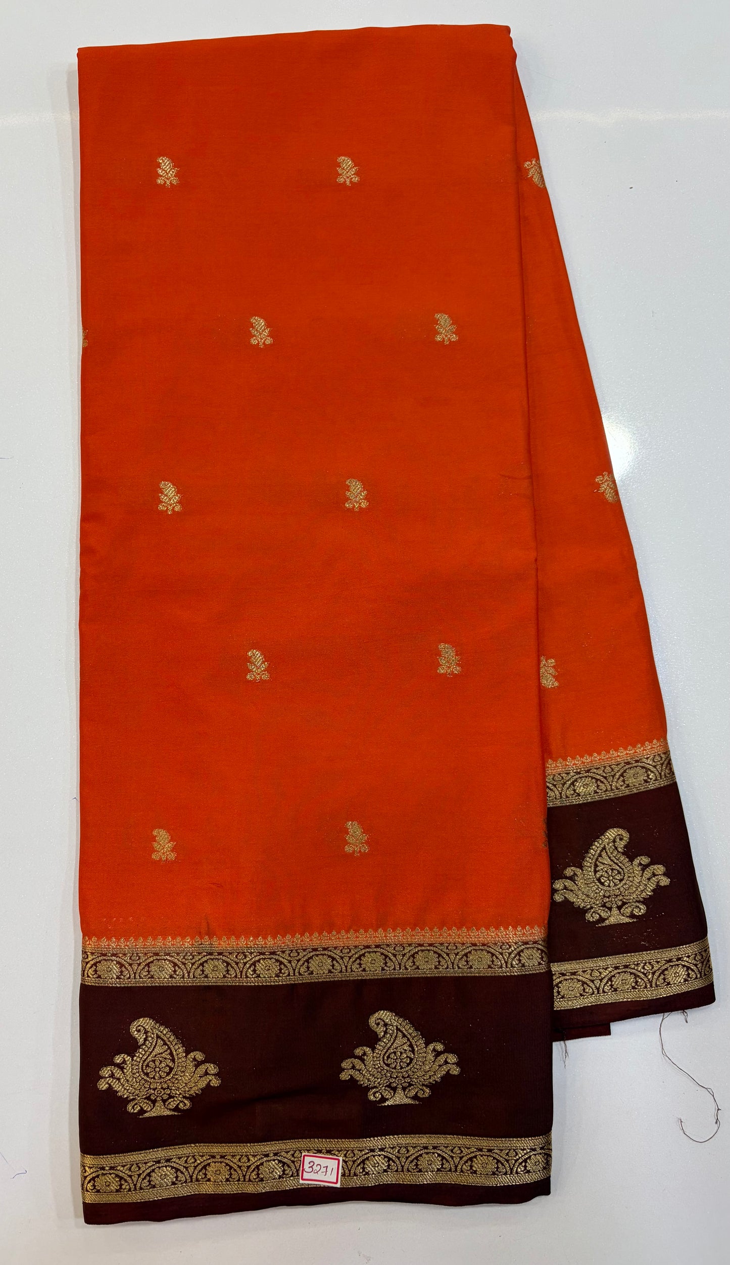 Mysore Crepe Gap Border Saree