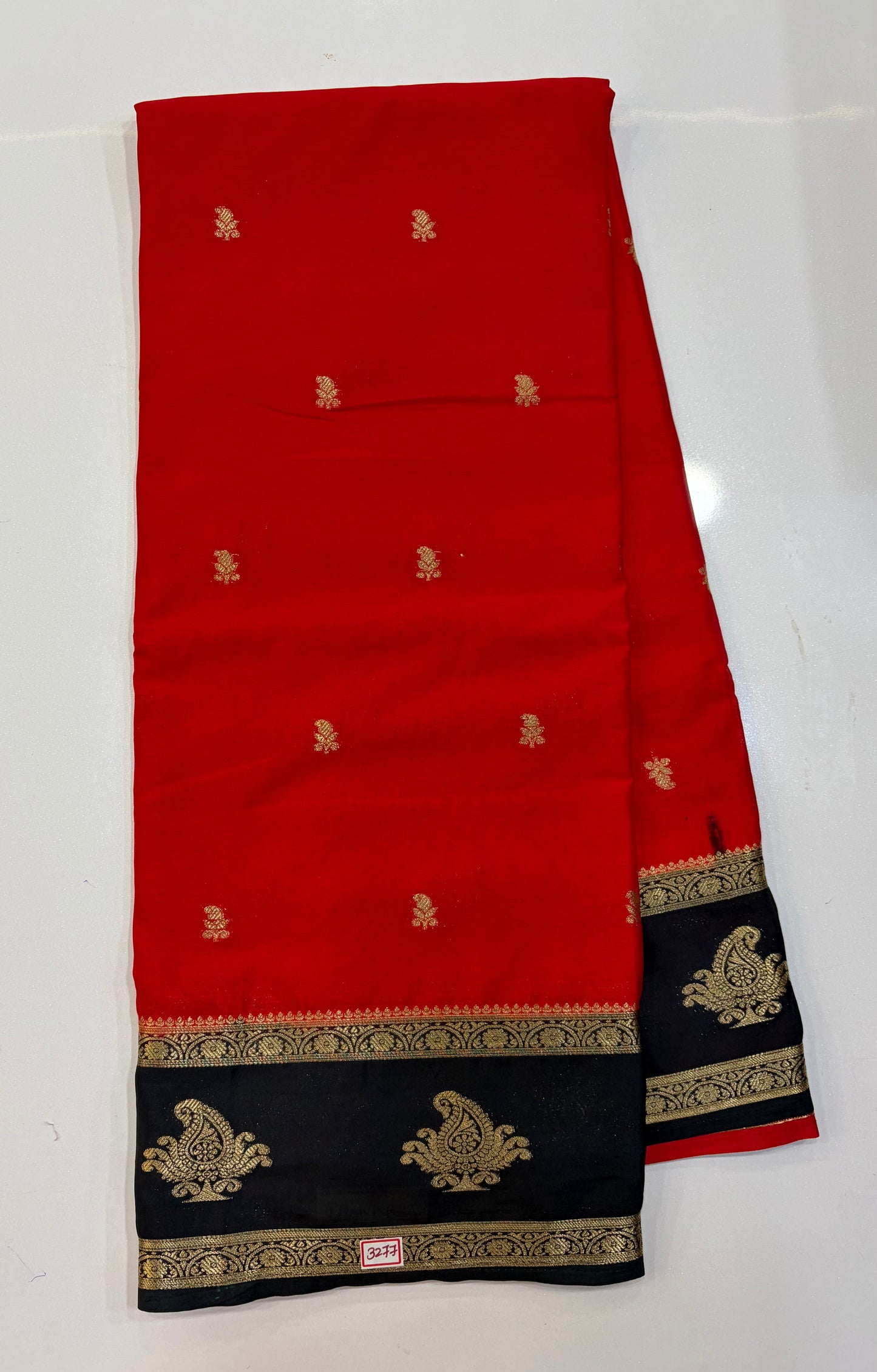 Mysore Crepe Gap Border Saree