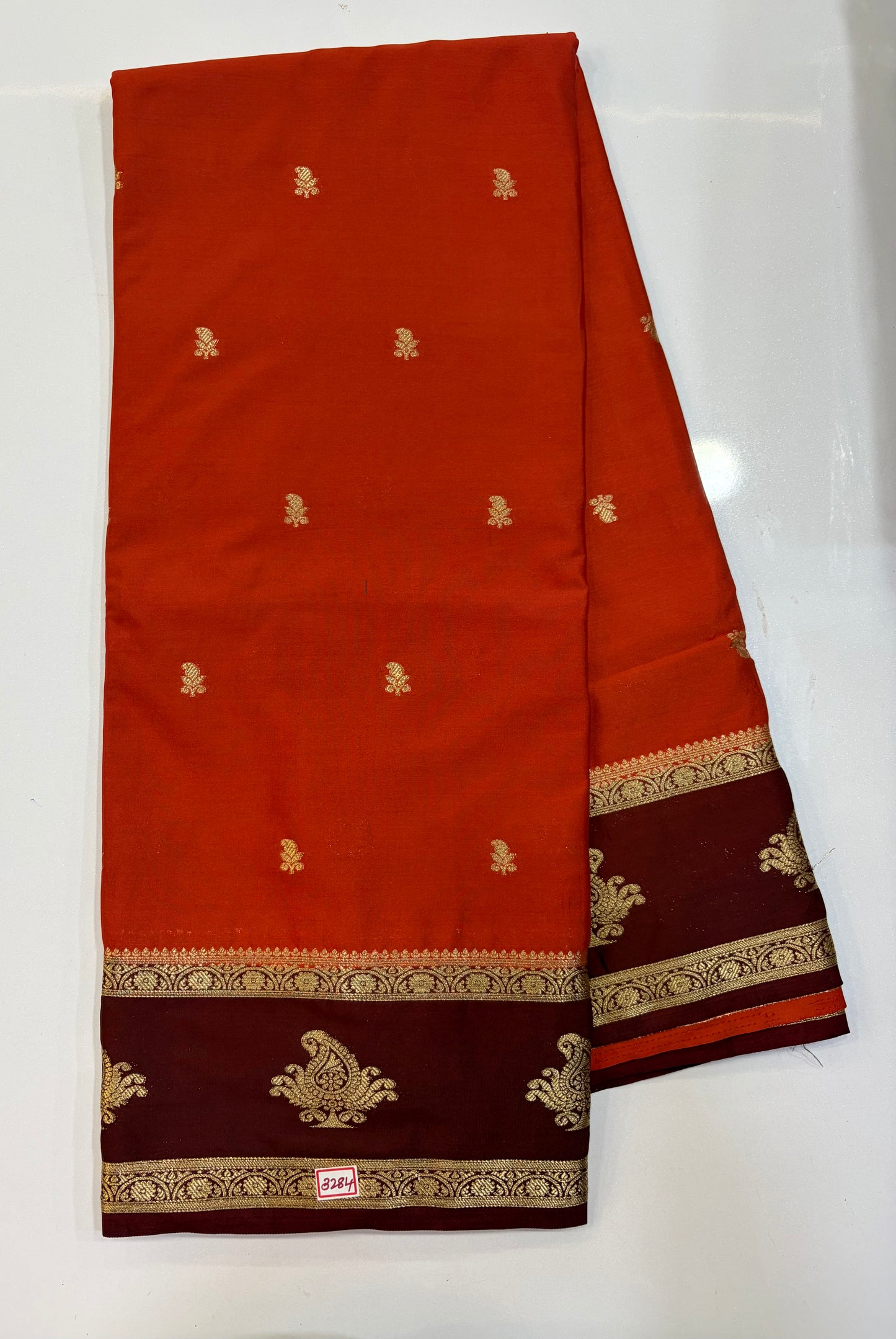 Mysore Crepe Gap Border Saree