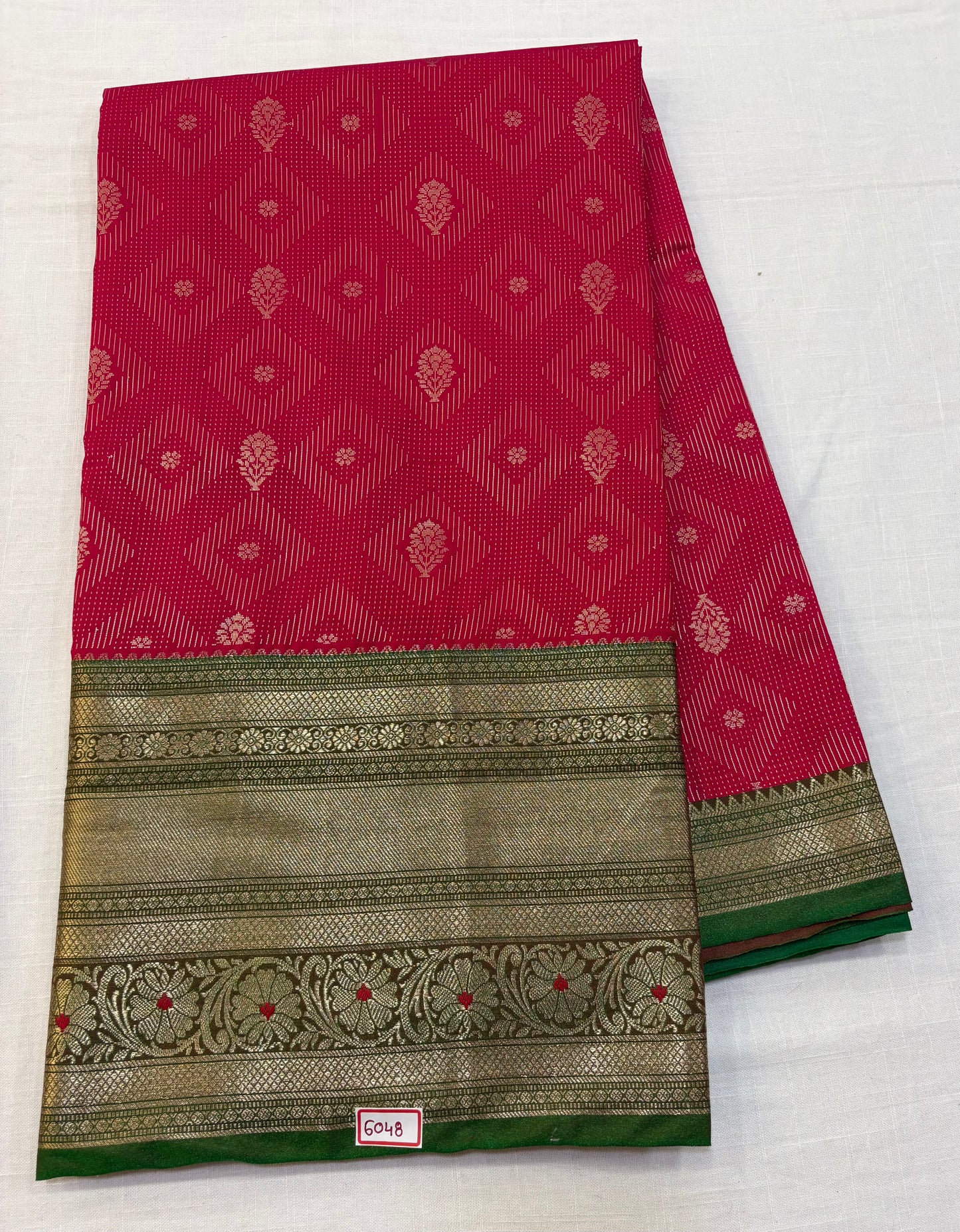 Semi Uppada Saree Pink with Green border