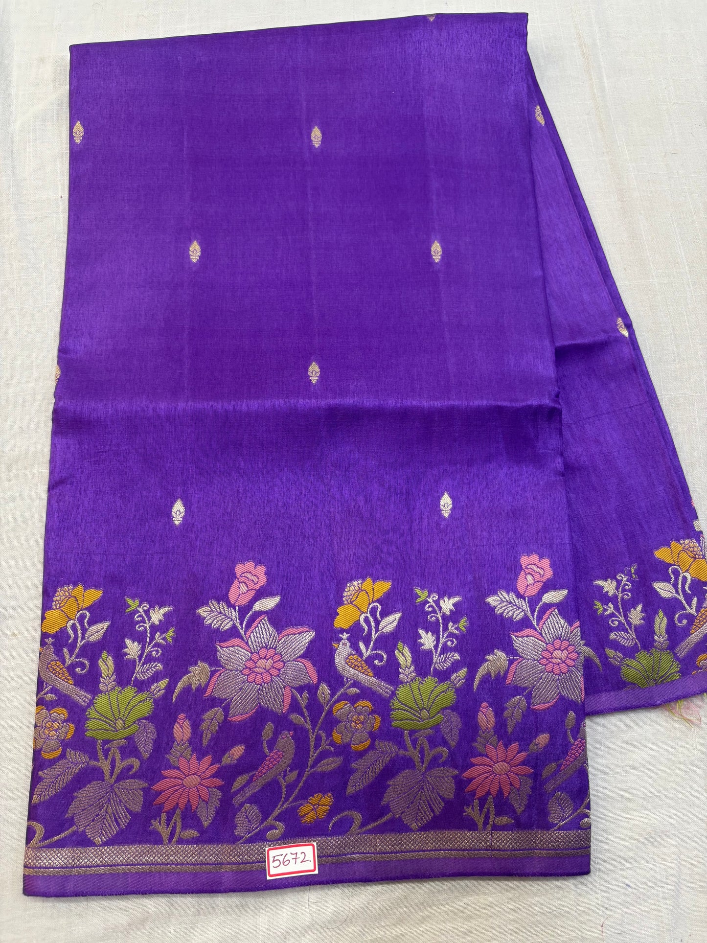 Russian Crepe Meenakari saree