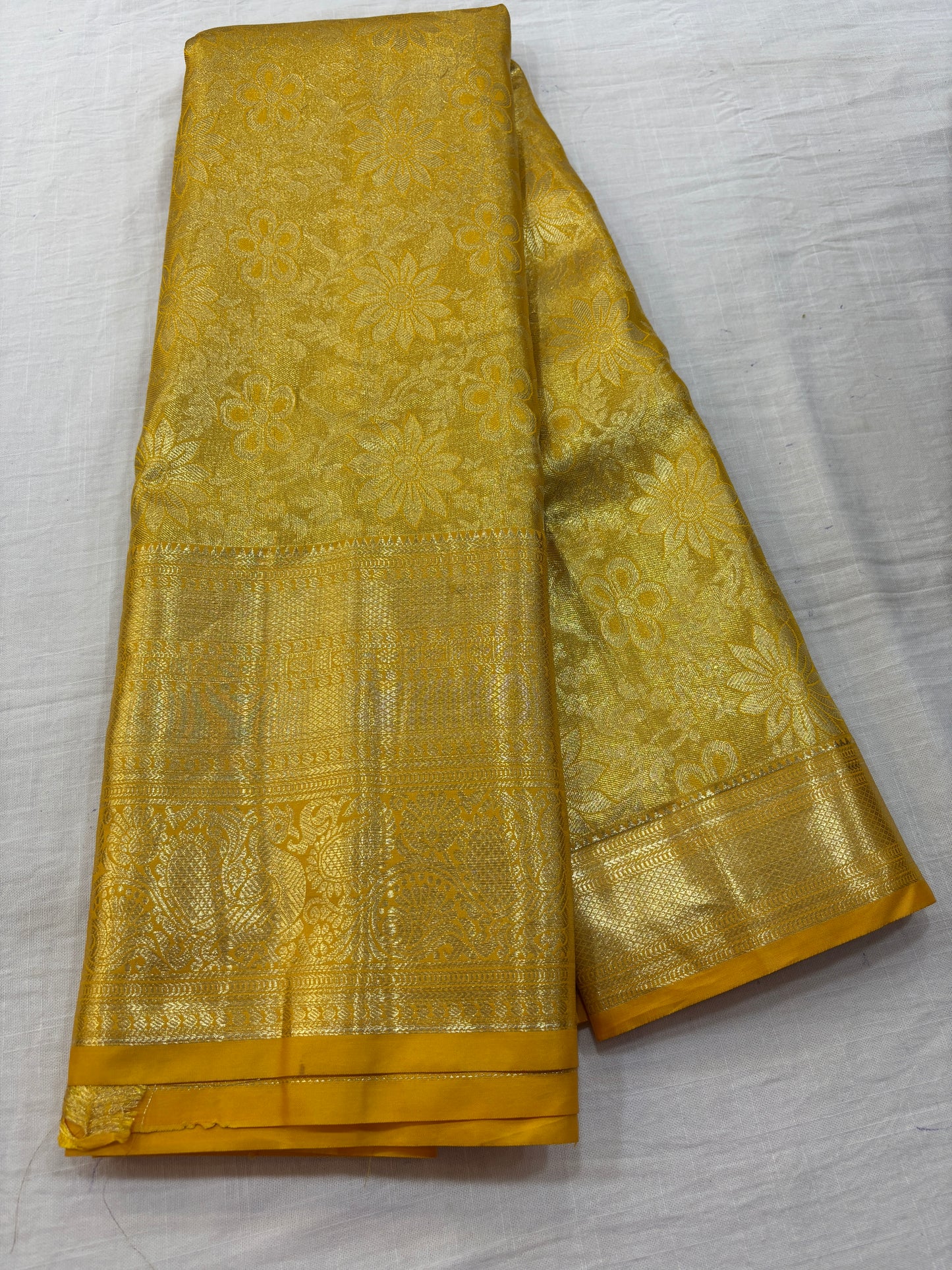 Semi Kanchi Gold Tissue saree