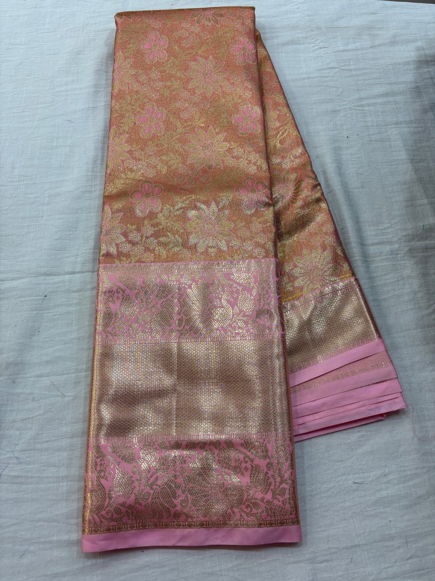 Semi Kanchi Gold Tissue saree