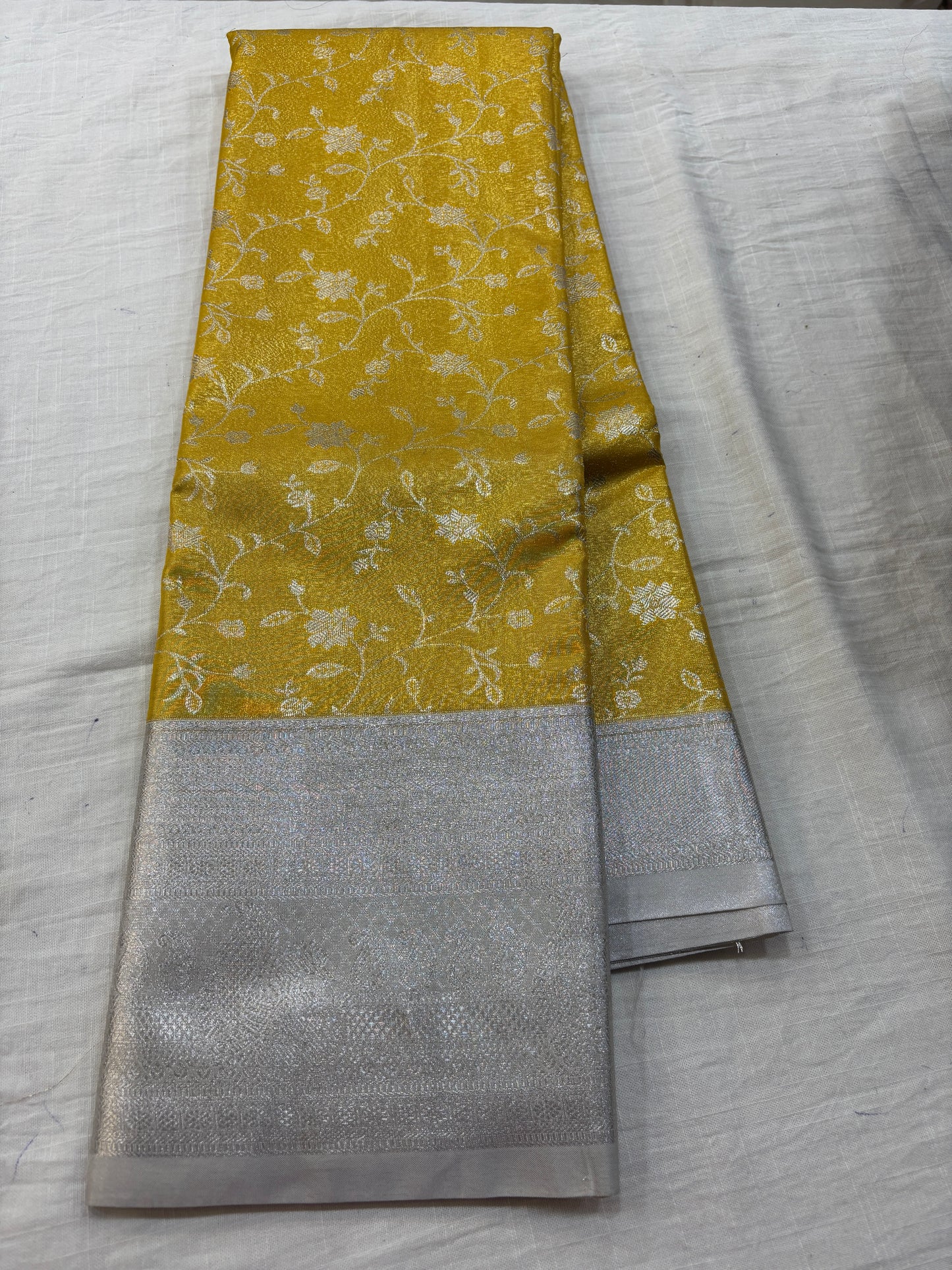 Semi Kanchi Gold Tissue saree