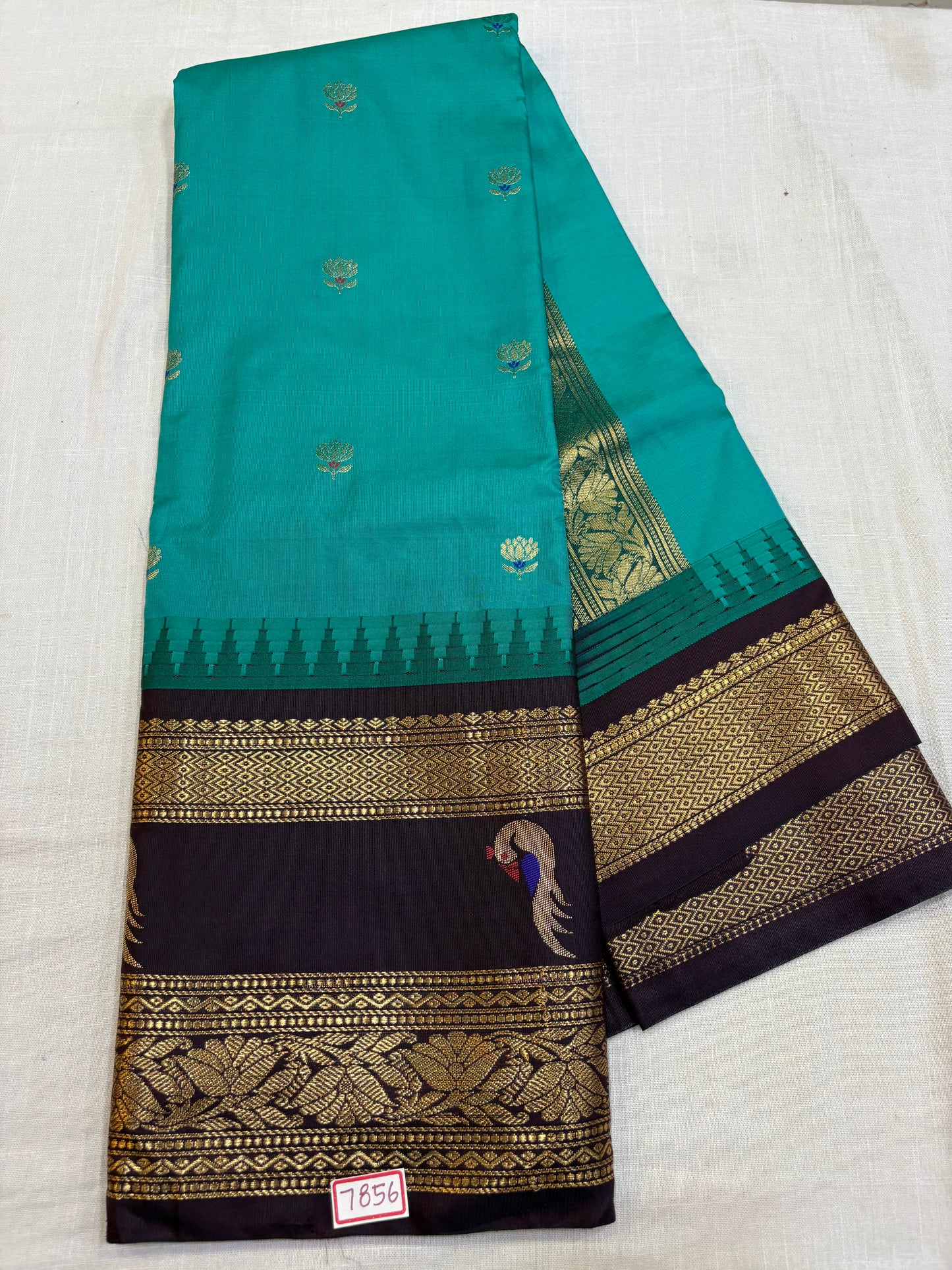 Semi Gadwal Silk Muniya Design Border