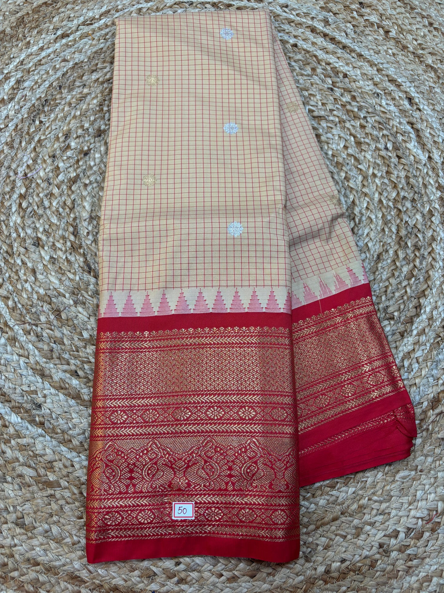 Semi Gadwal Checks Saree
