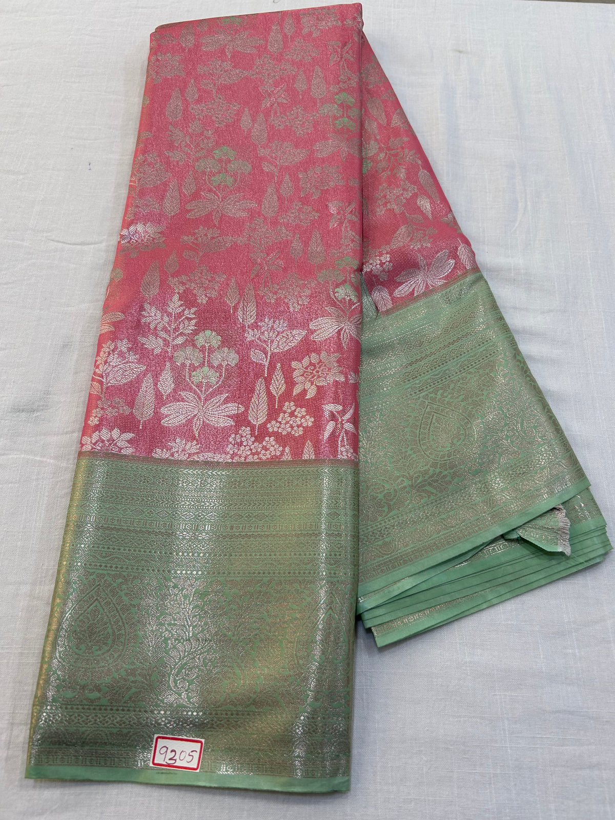 Semi Kanchi Tissue Pattu Saree - Pencil Work