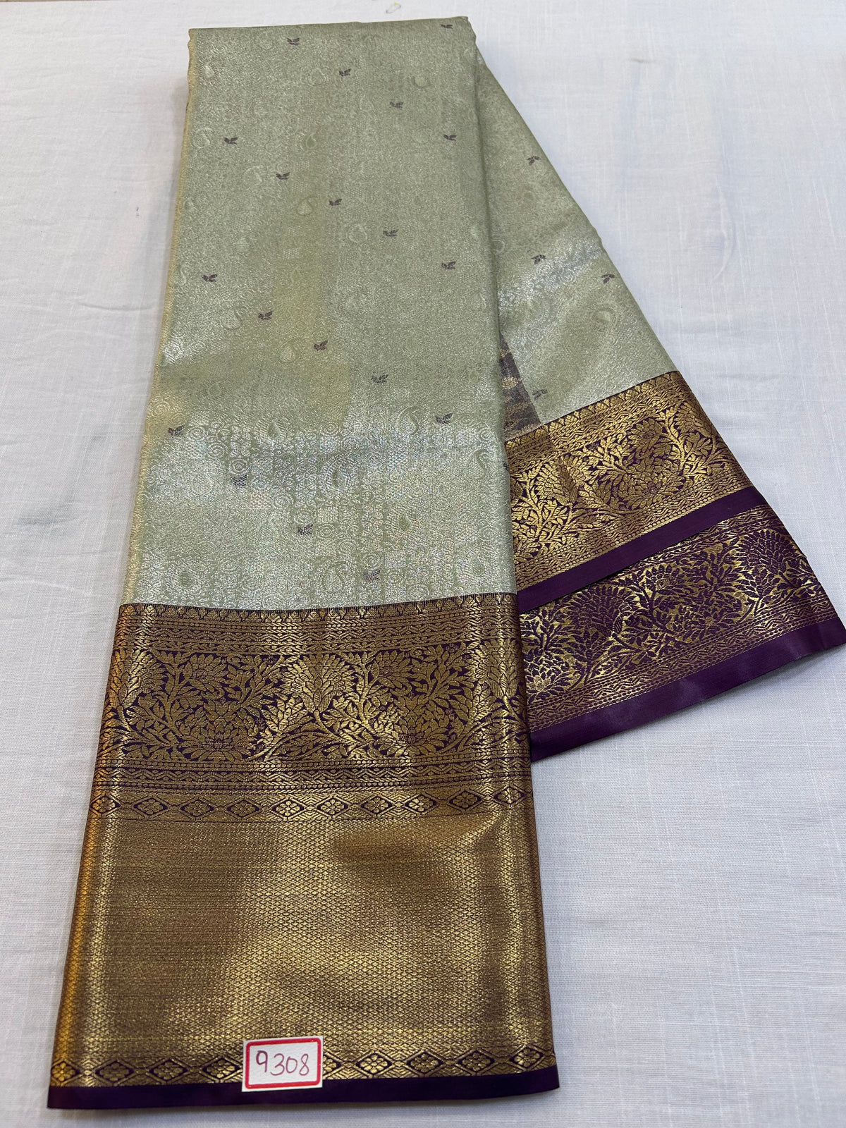 Semi Kanchi Tissue Pattu Saree - Pencil Work