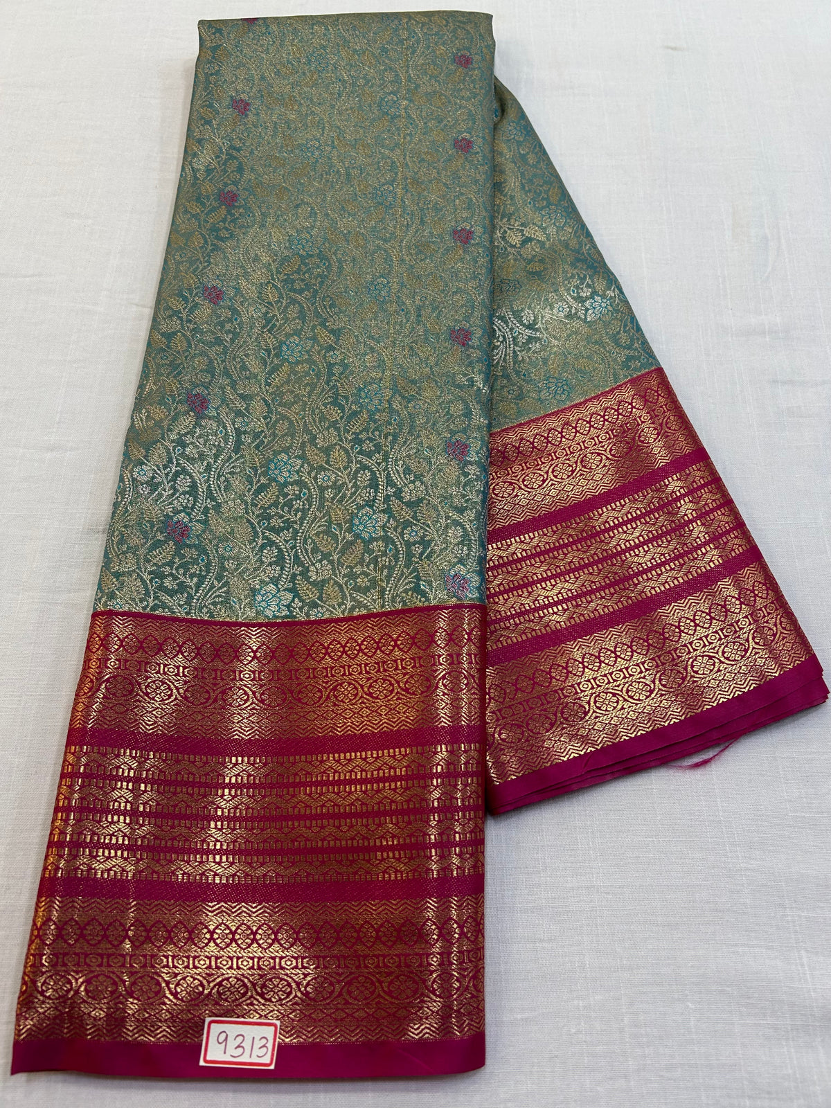 Semi Kanchi Tissue Pattu Saree - Pencil Work