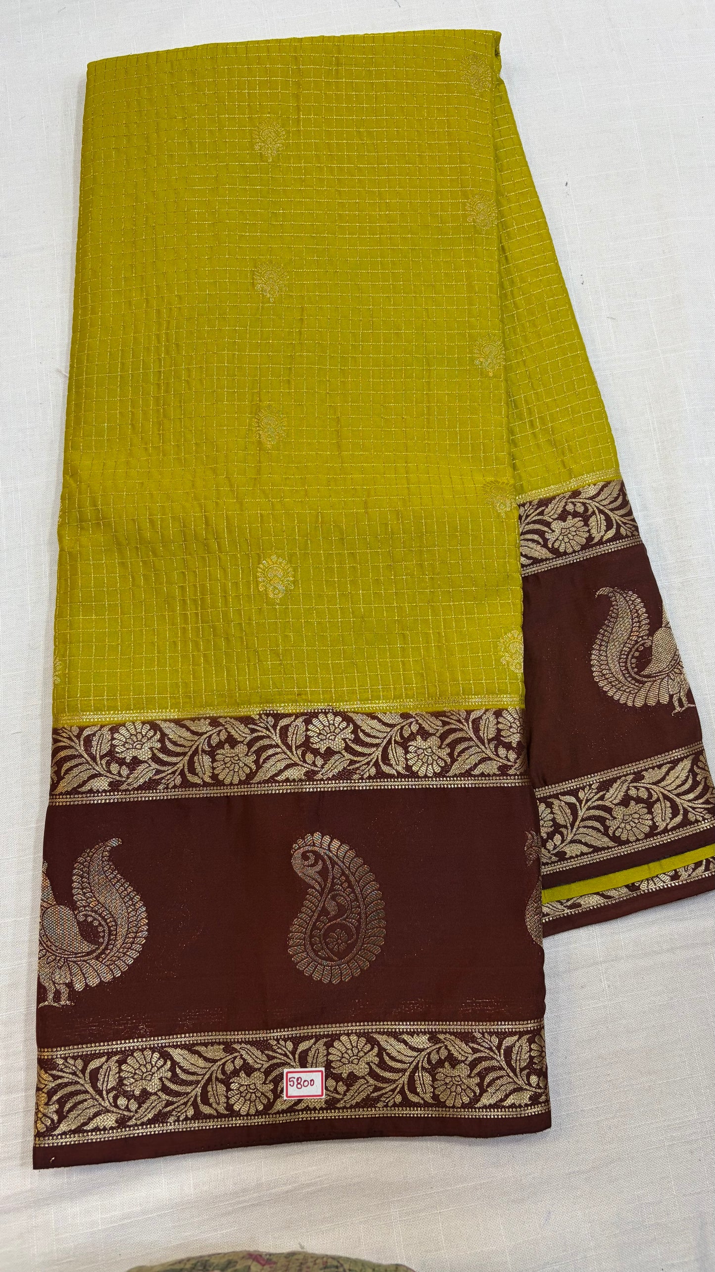 Mysore Crepe Gap Border Saree