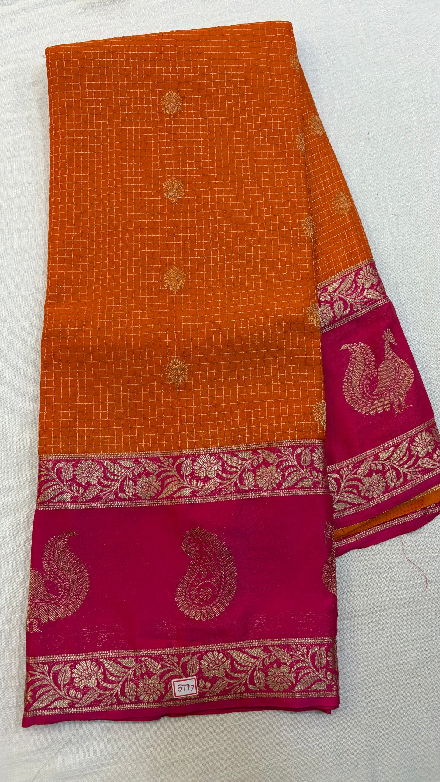 Mysore Crepe Gap Border Saree