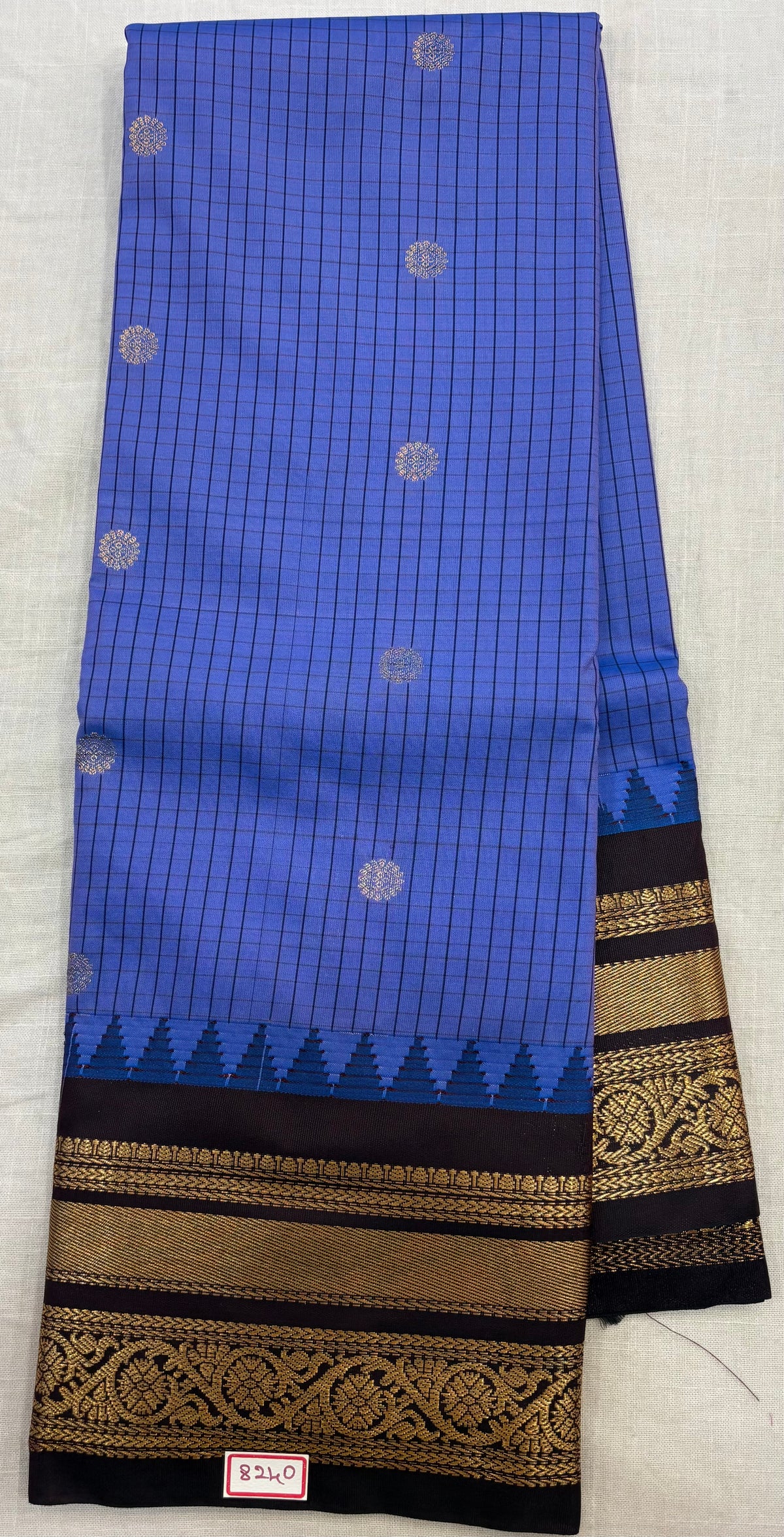 Semi Gadwal Checks Sarees