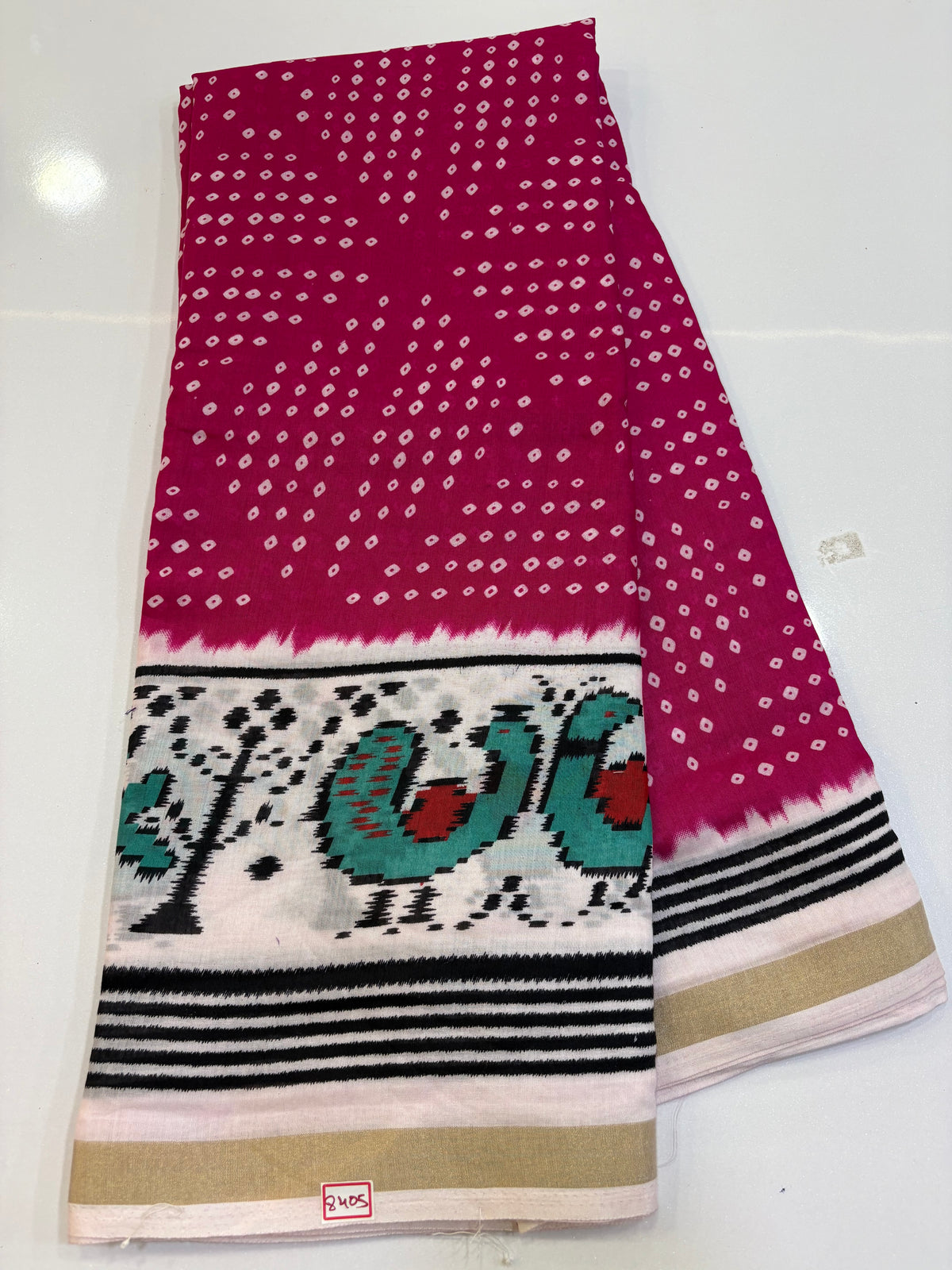 Linen Silk Saree - Pink