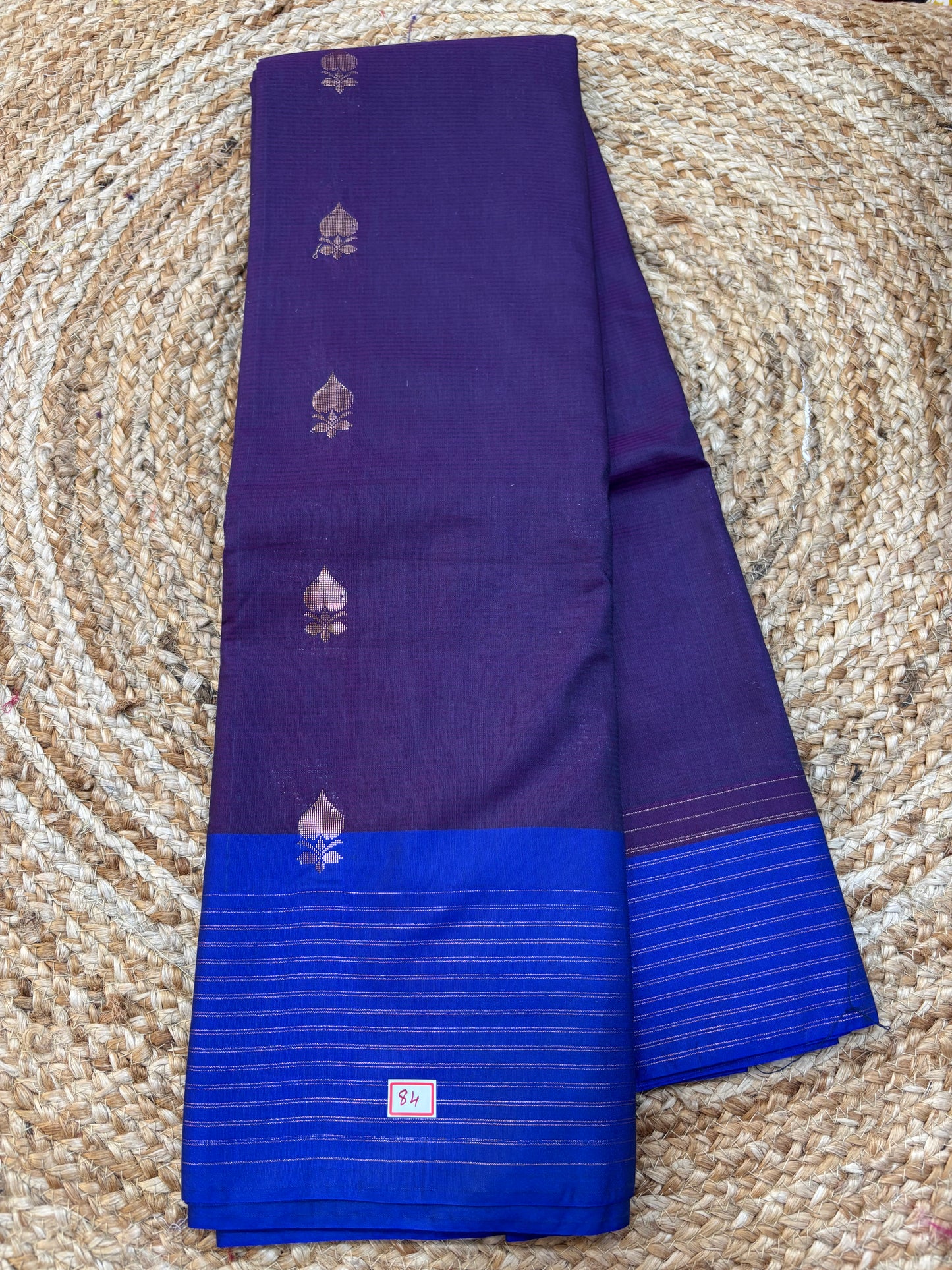 Semi Gadwal Lines Border Saree