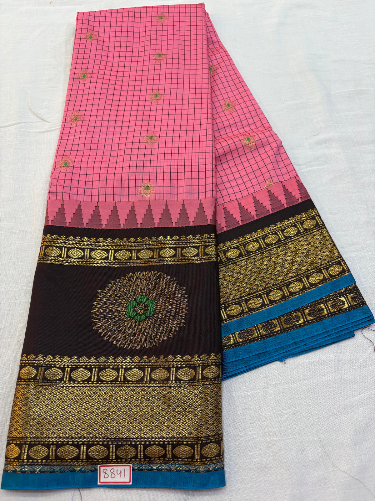 Semi Gadwal Gap Border Saree