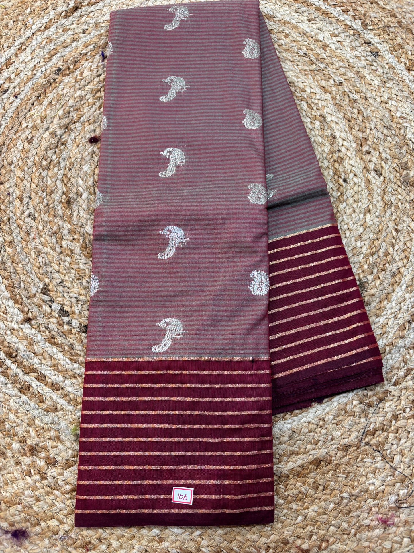 Semi Gadwal Lines Border Saree