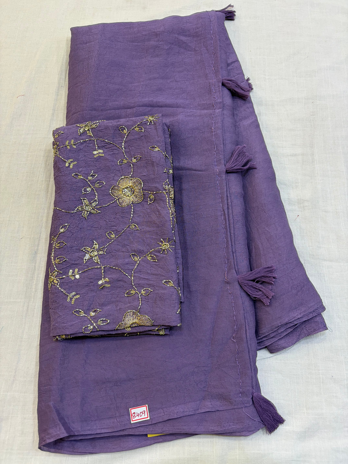 Fendy Crush Blouse Embroidery- Lavendar