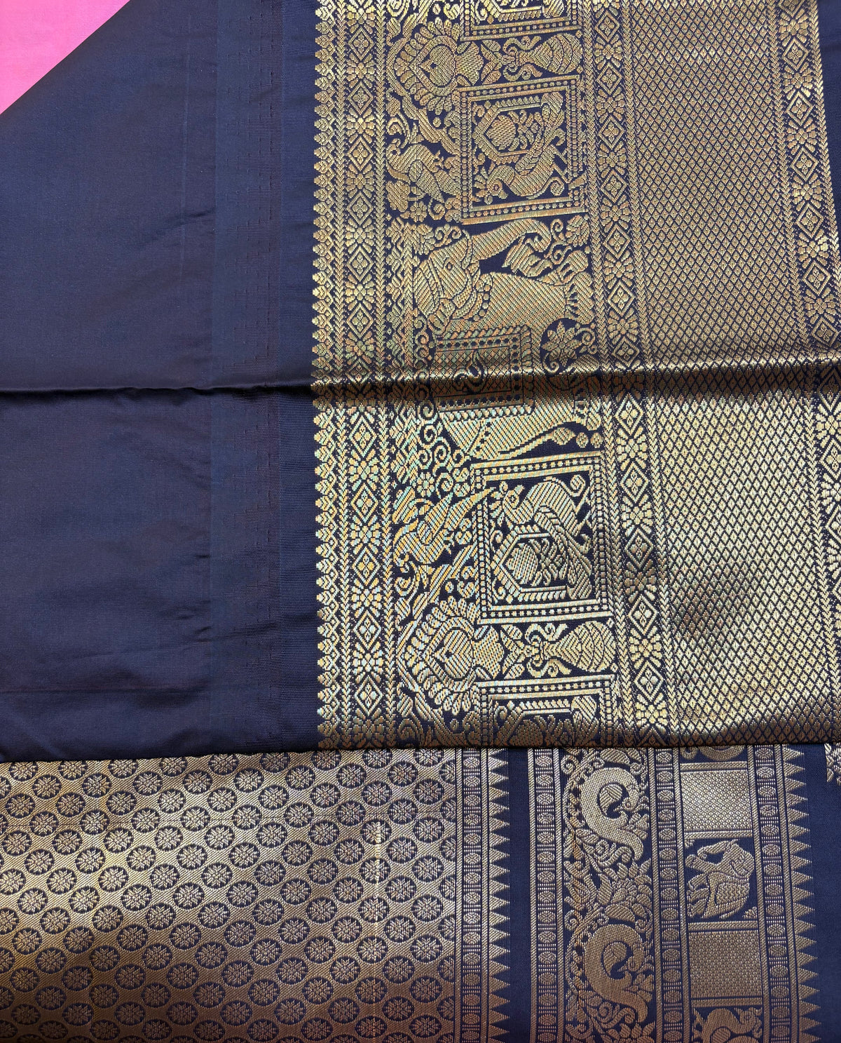 Semi Gadwal Silk Big Border Saree