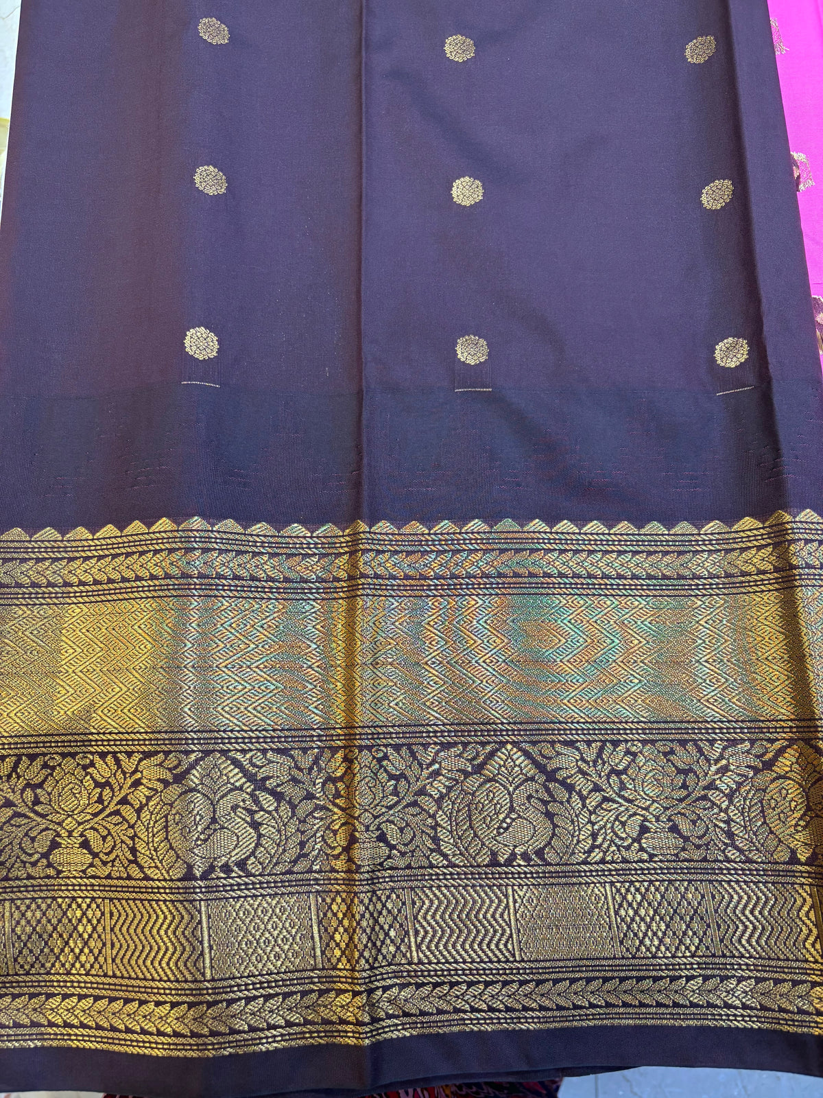 Semi Gadwal Silk Big Border Saree