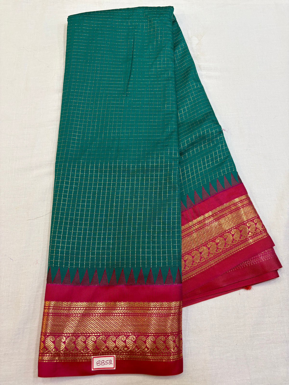 Semi Gadwal Small border Checks Saree