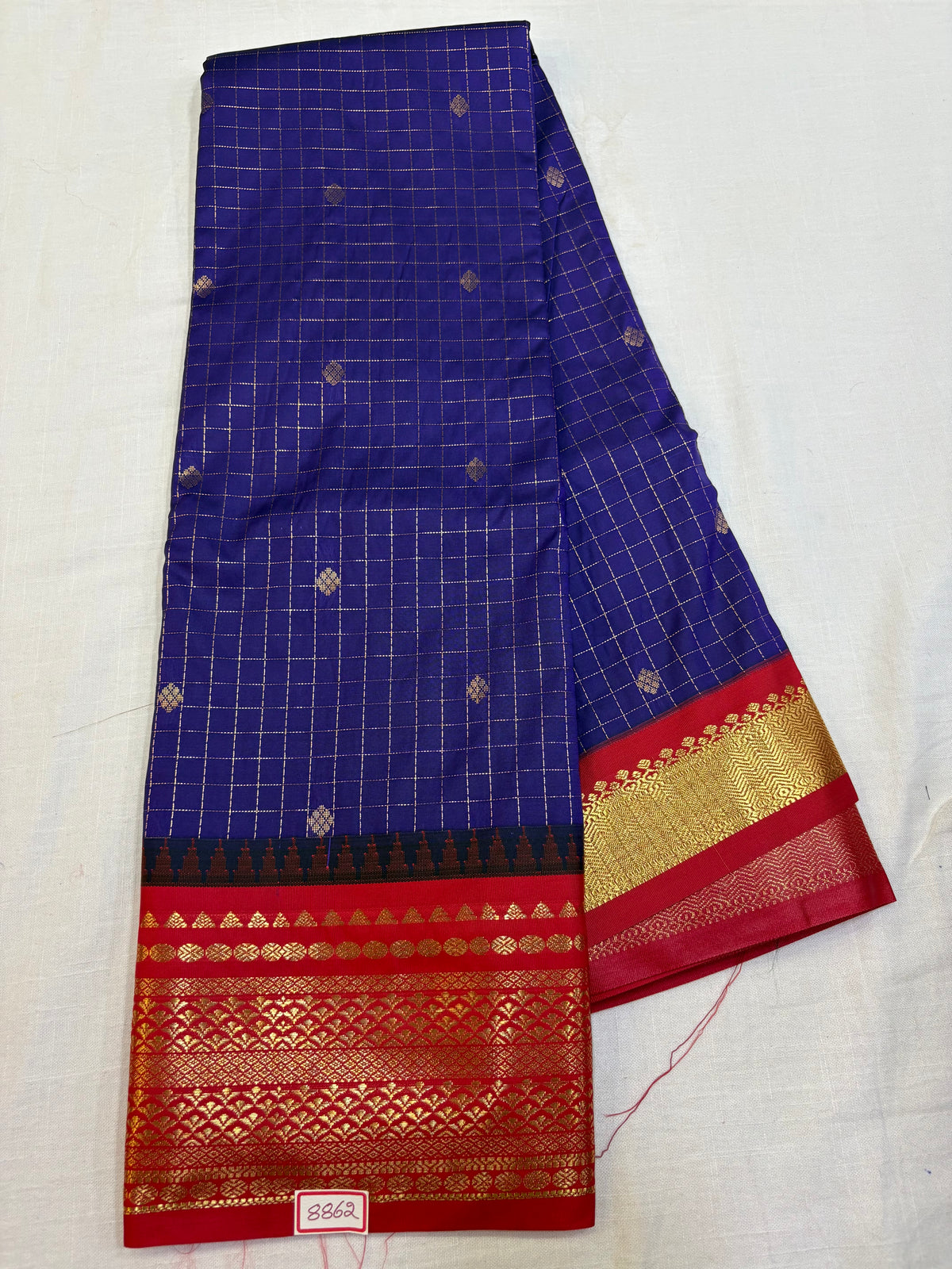 Semi Gadwal Small border Checks Saree