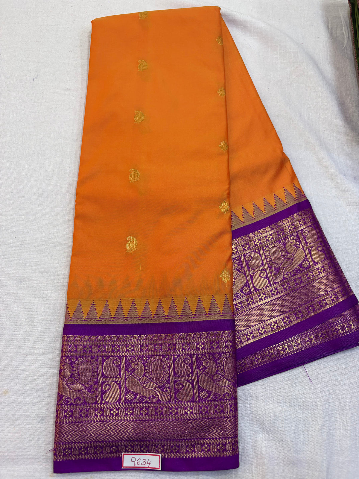Semi Gadwal silk small border Saree
