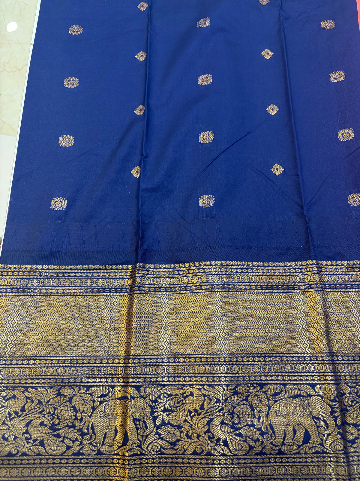 Semi Gadwal Silk Sarees Big Border