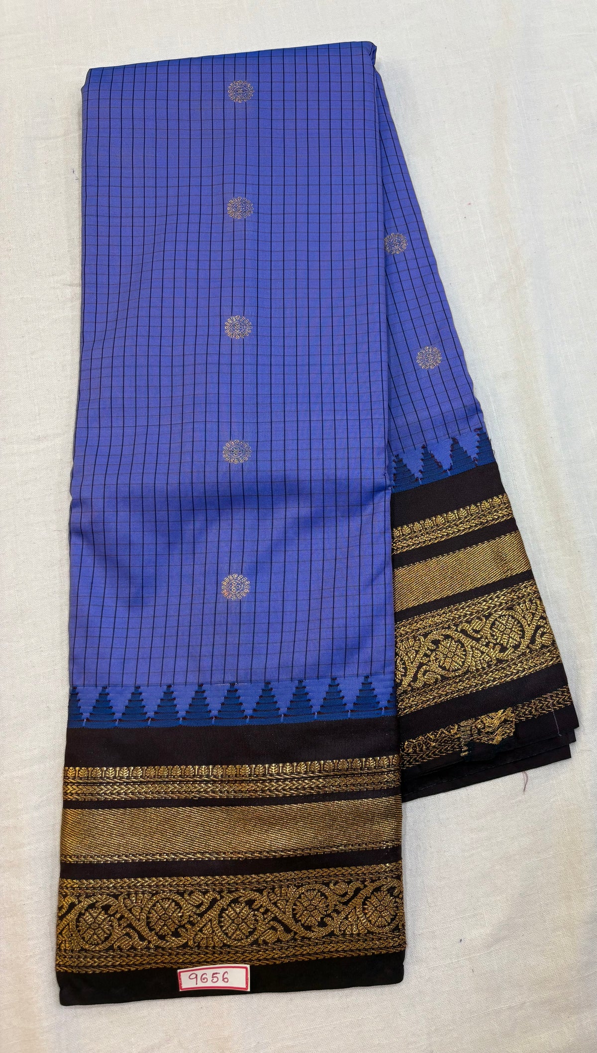 Semi Gadwal Checks Small border Saree