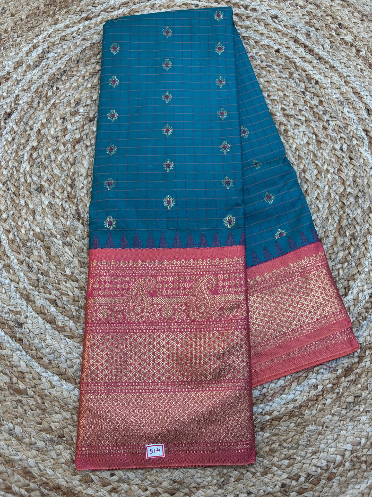 Semi Gadwal Checks Saree