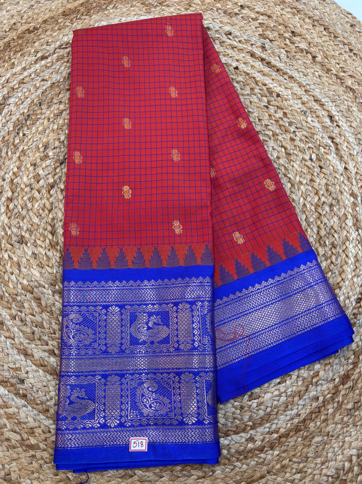 Semi Gadwal Checks Saree