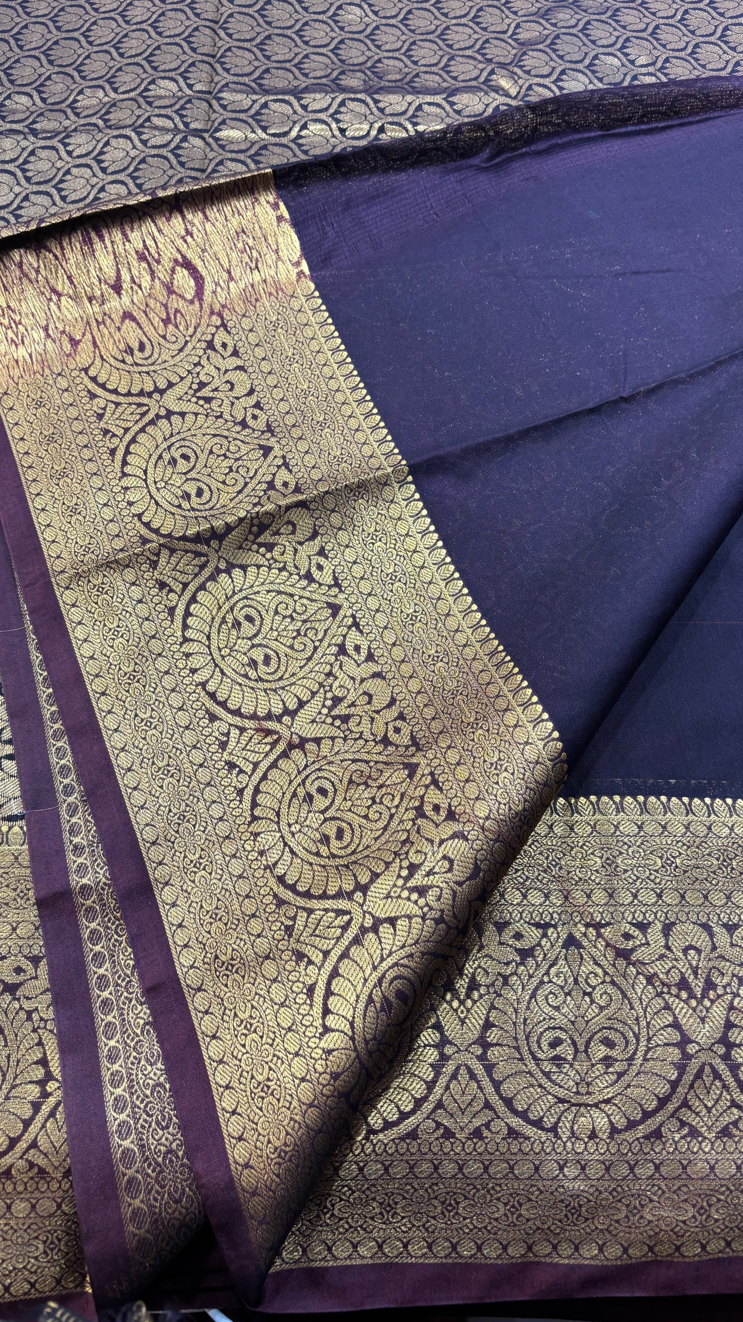 Semi Gadwal Rust Orange with Brown Saree