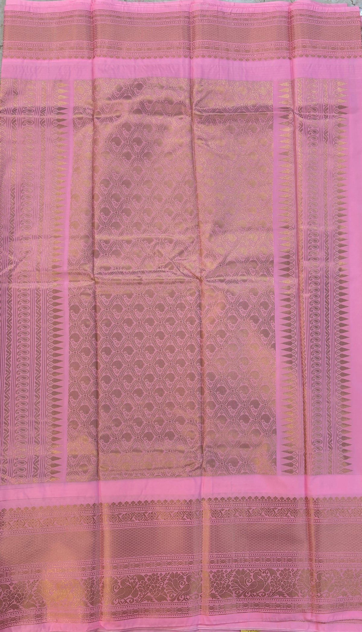 Semi Gadwal Big Border Zari lines Saree