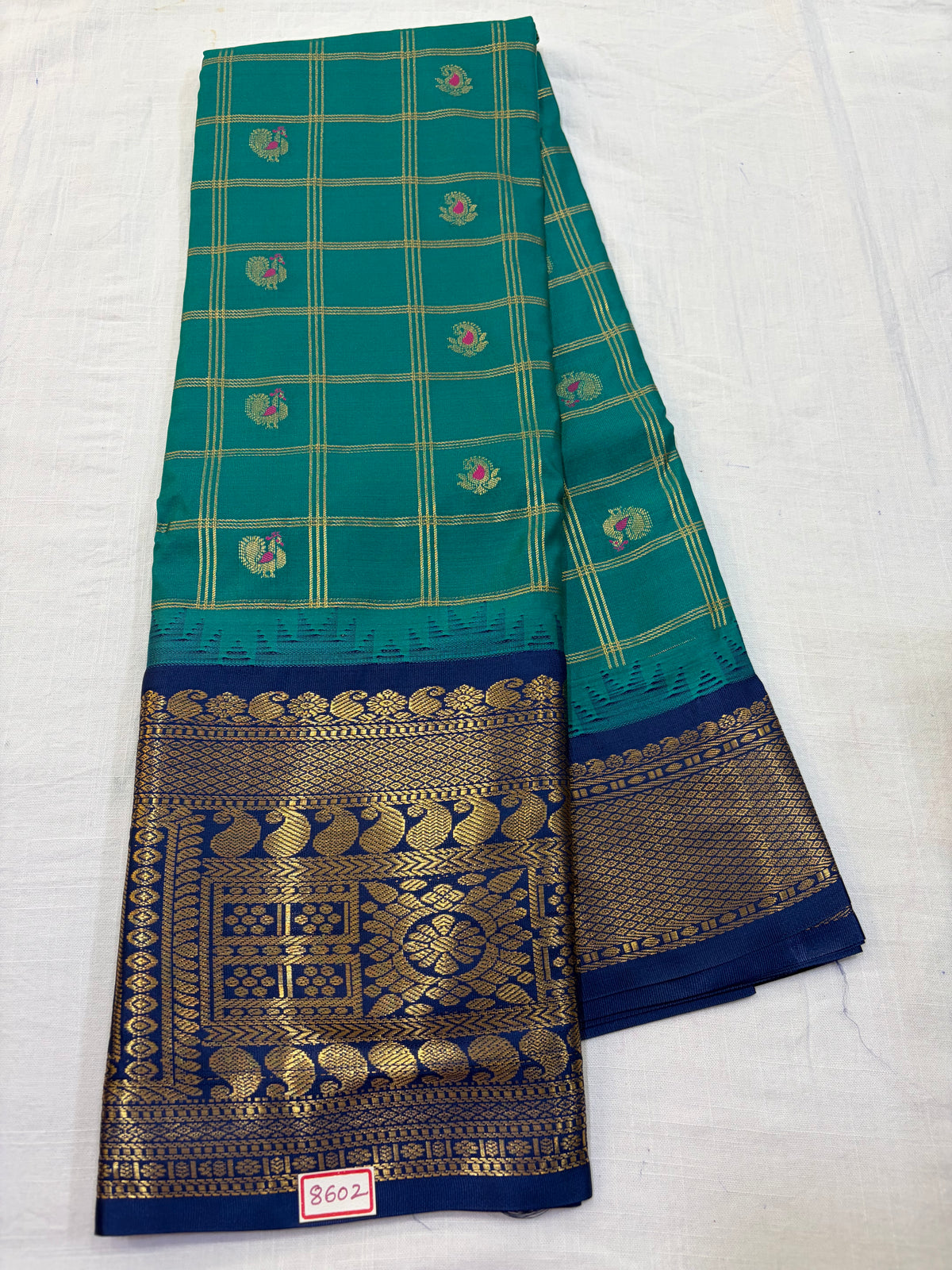 Semi Gadwal Silk Zari Checks Saree