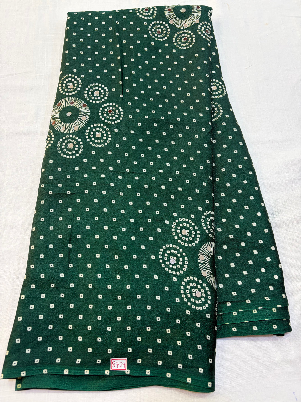 Green Bandini Silk Mirror work saree